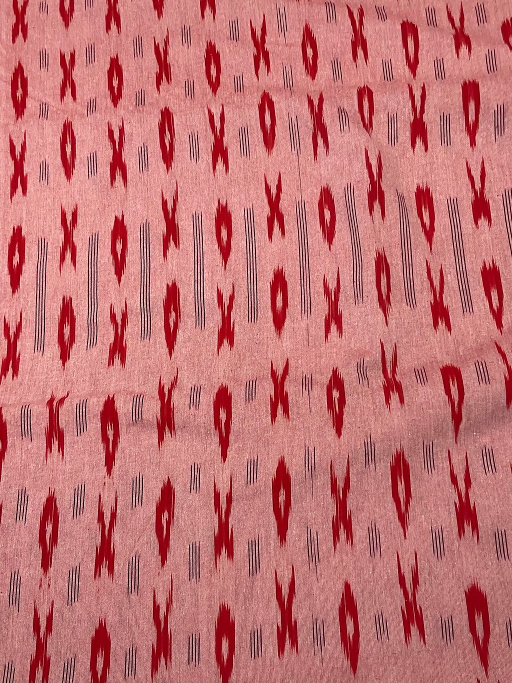 Pink Pochampally Ikkat Handloom Cotton Fabric (Per Metre)
