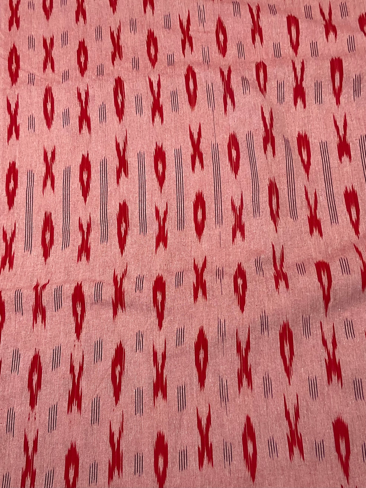 Pink Pochampally Ikkat Handloom Cotton Fabric (Per Metre)