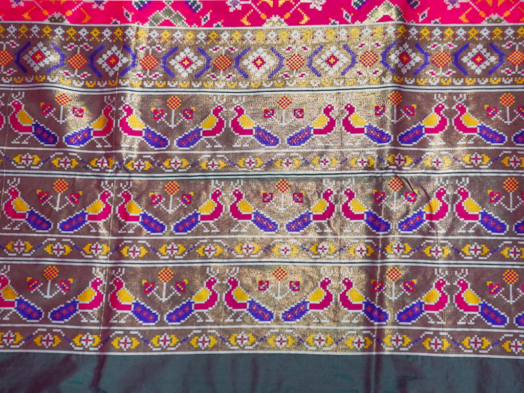 Rani Pink Pochampally Patola Saree