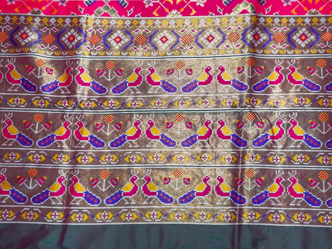Rani Pink Pochampally Patola Saree