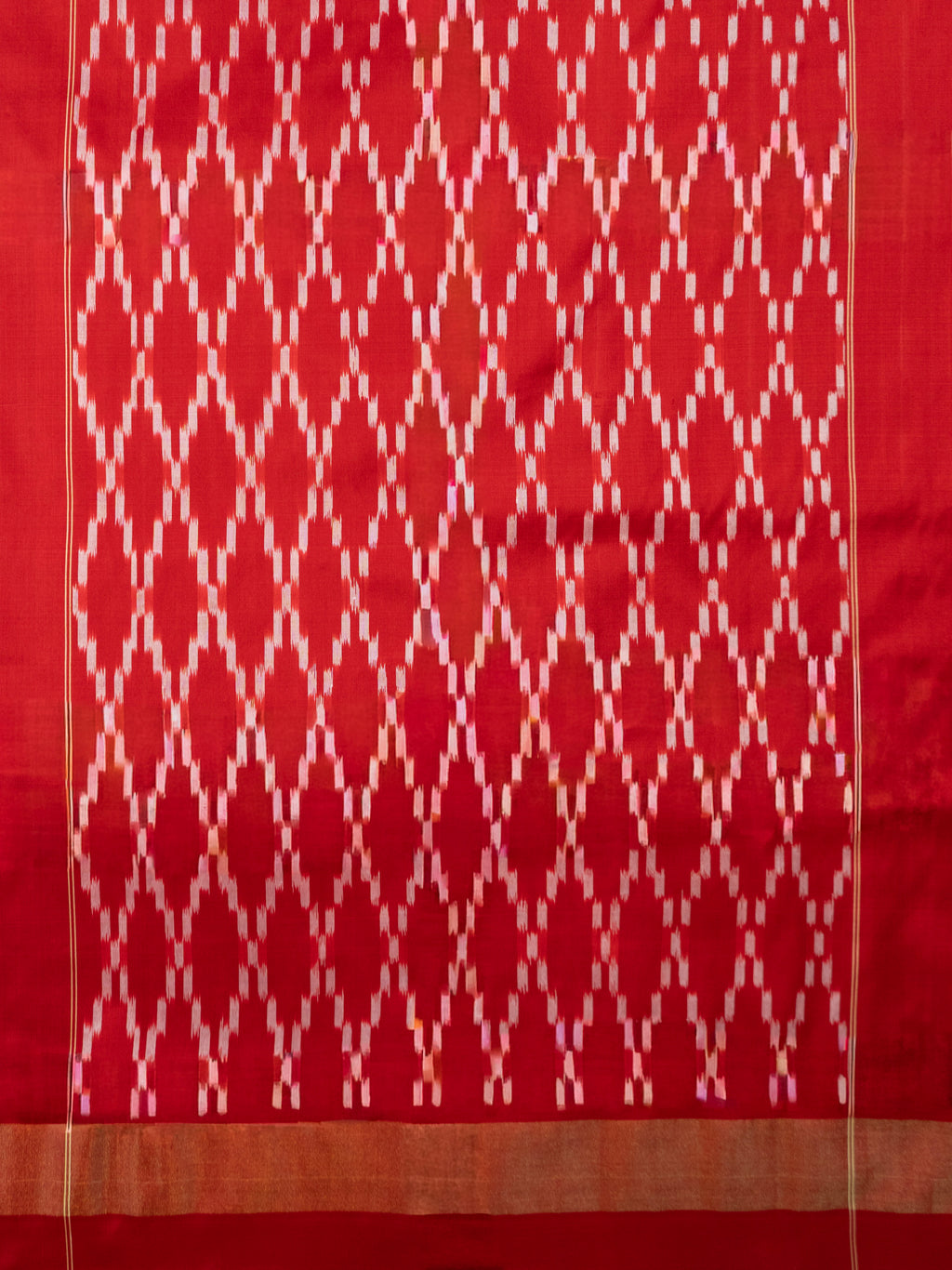 Red Pochampally Ikat Zari Saree