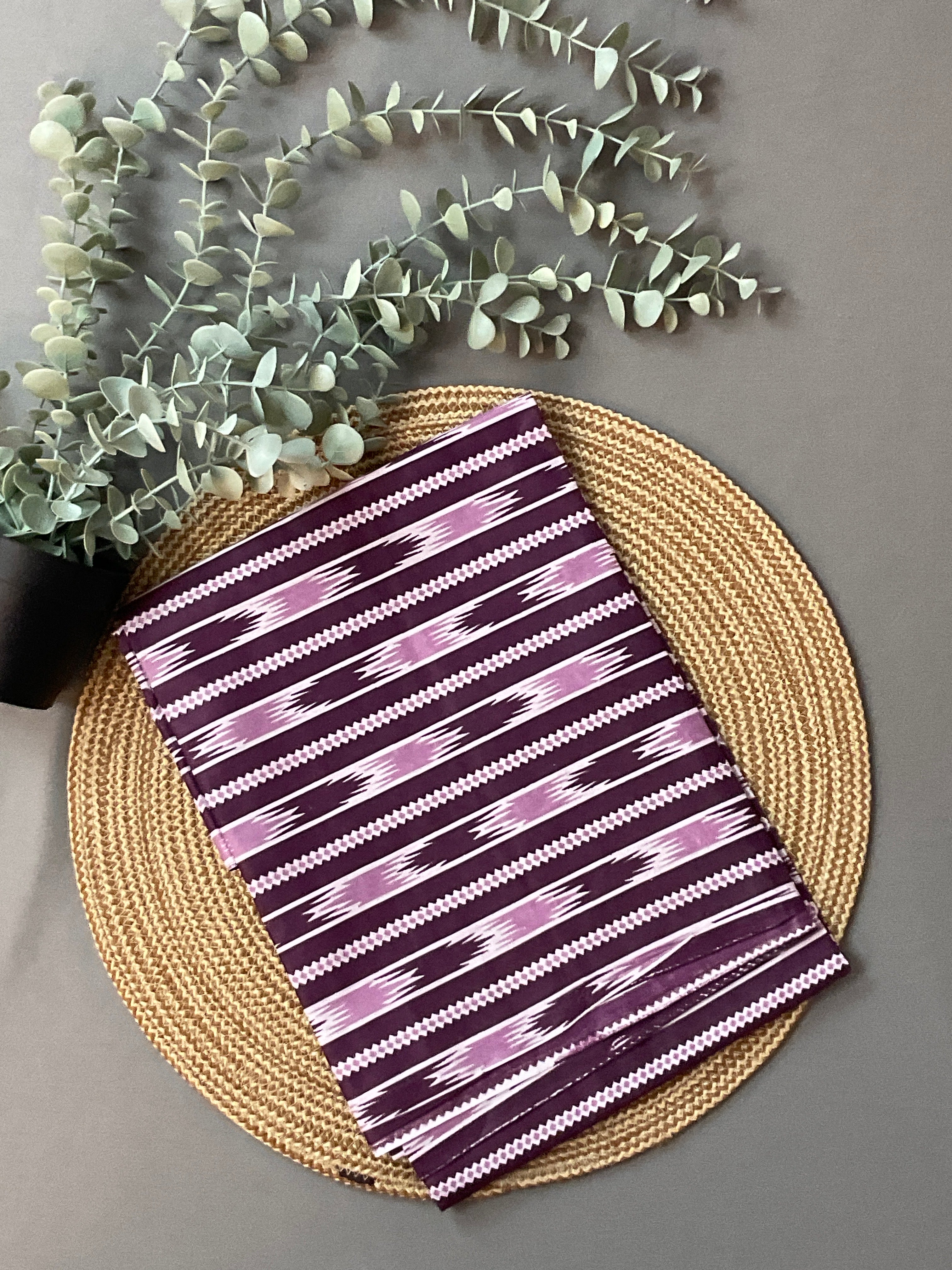 Purple Block Print Cotton Dress Material