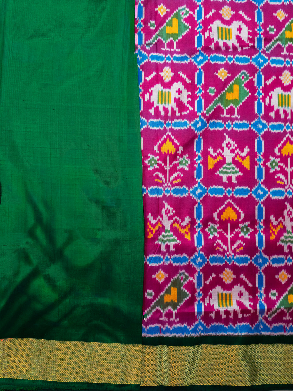 Pink Pochampally Ikat Silk Saree