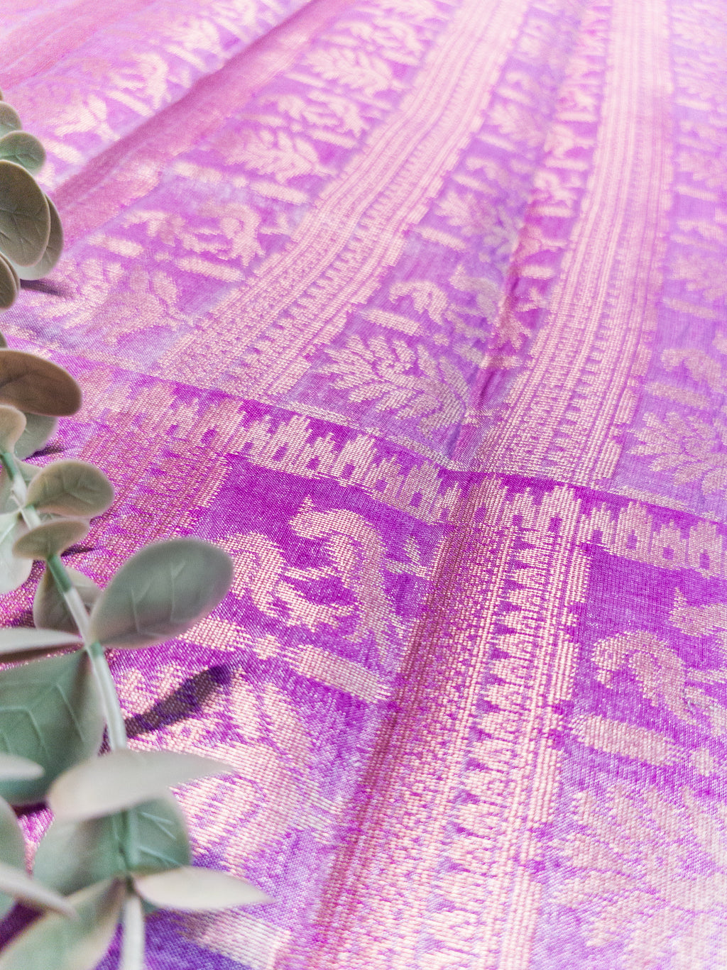 Lavender Tissue Silk Saree
