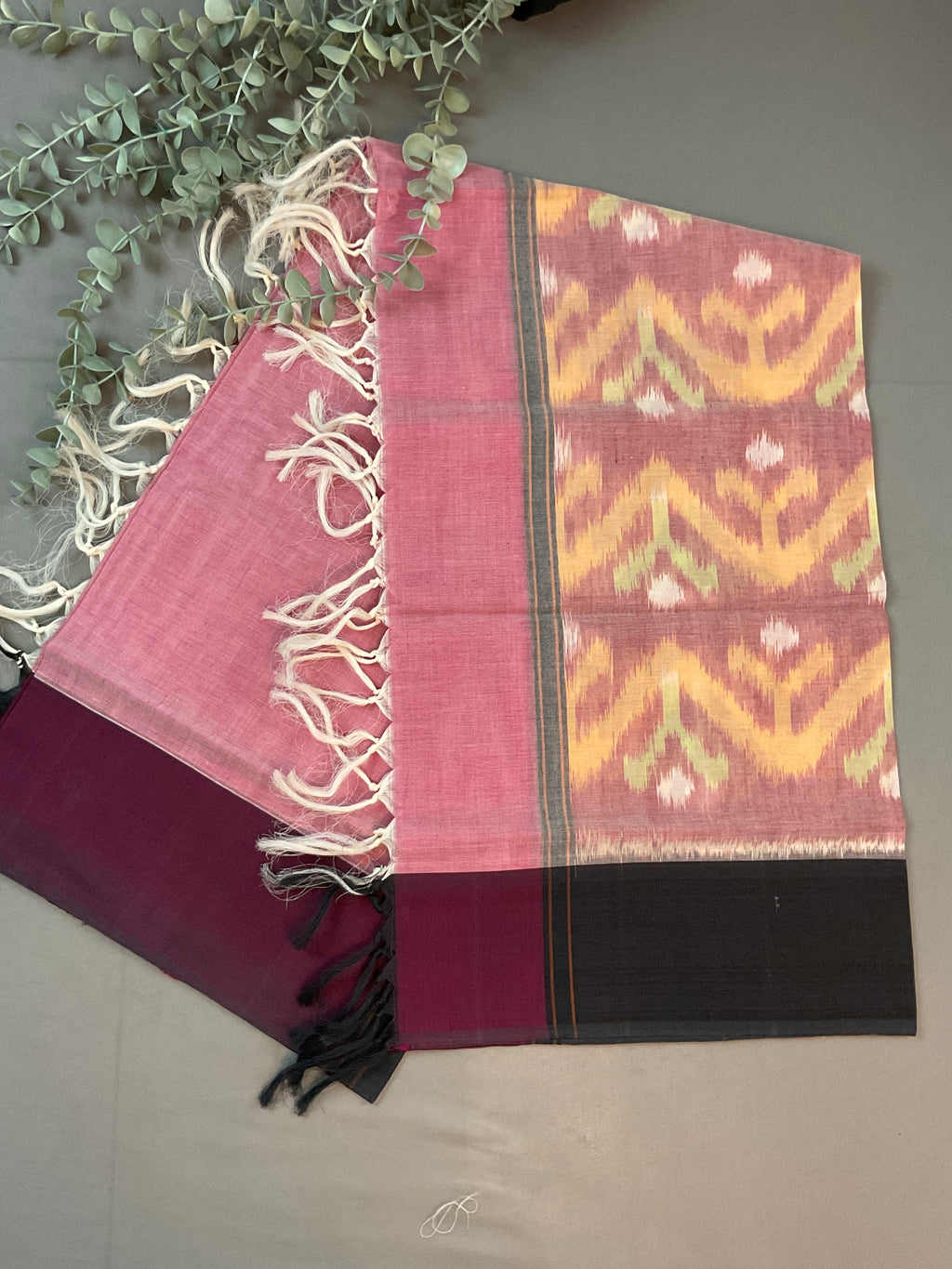 Blue & Pink Sico Silk Dress Material