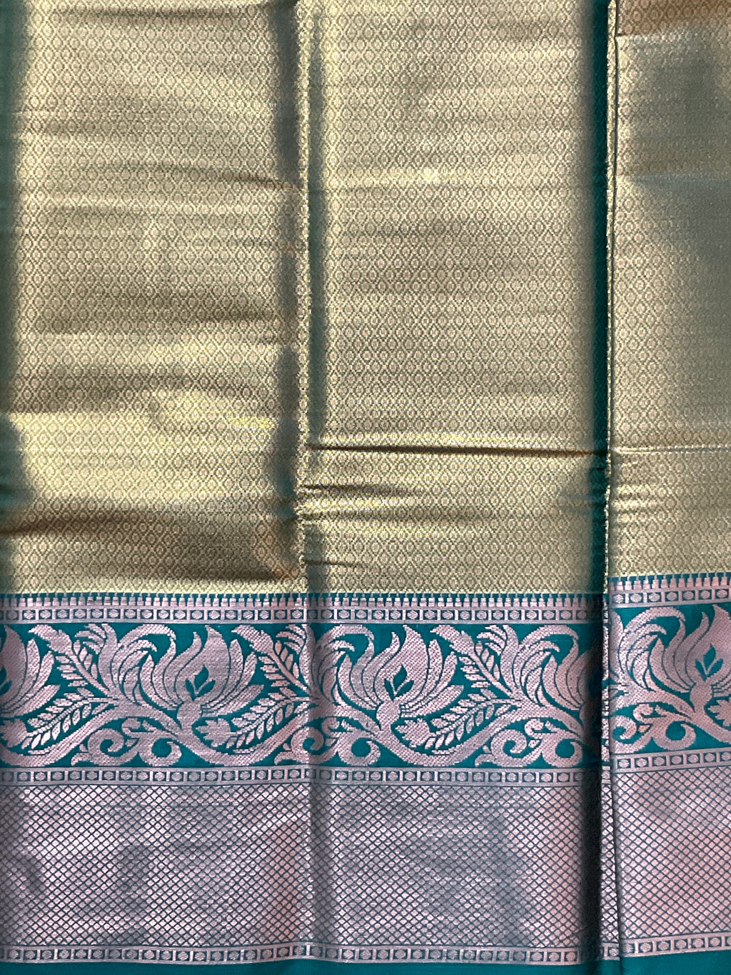 Green Kanchipuram Tissue Silk Saree – Sea Green Heavy Border with Blouse
