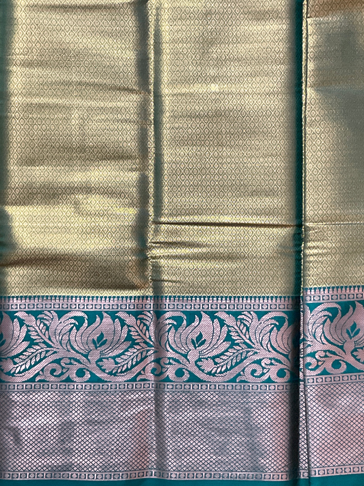 Green Kanchipuram Tissue Silk Saree – Sea Green Heavy Border with Blouse