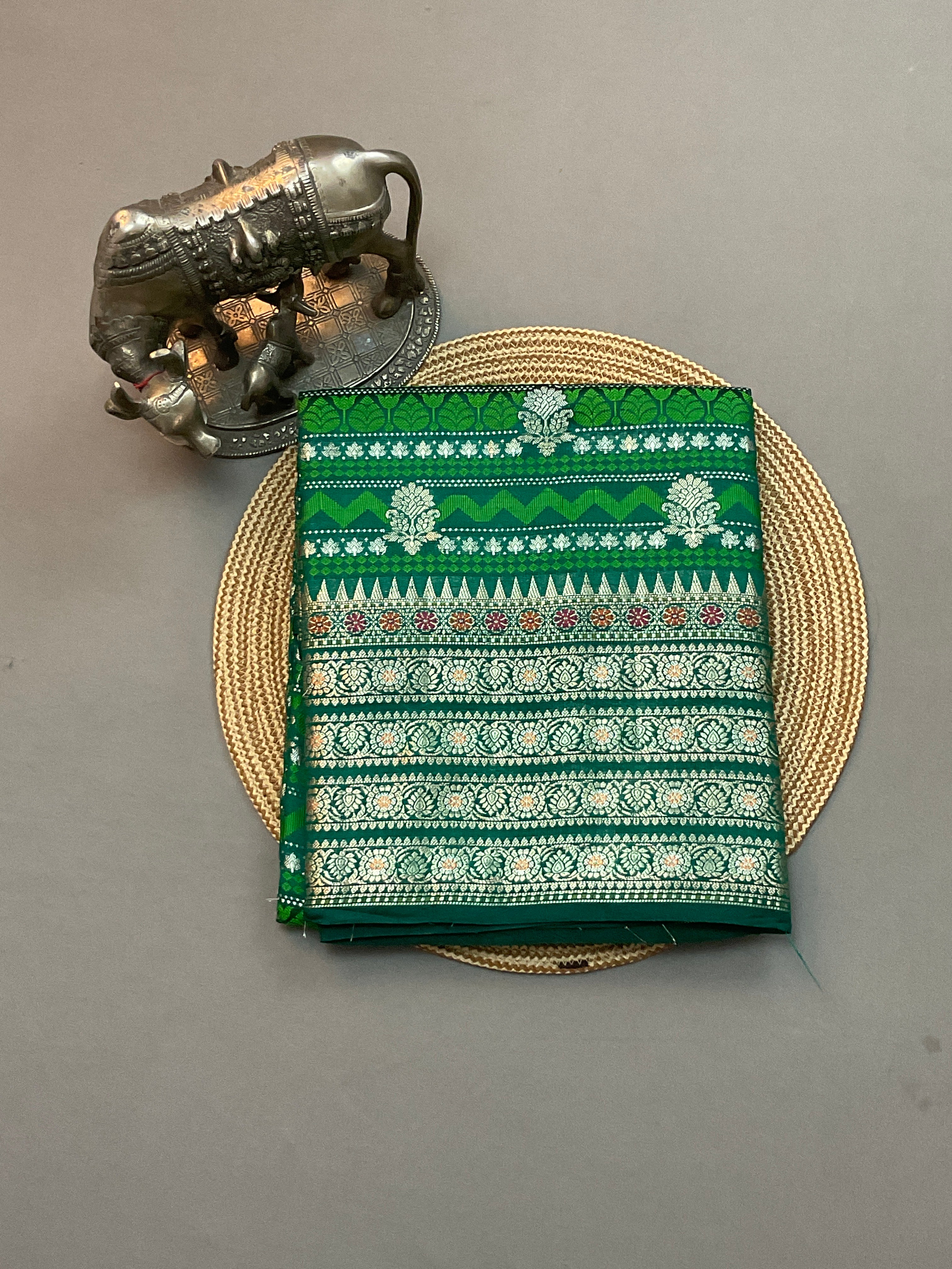 Green Pure Banarasi Silk Saree