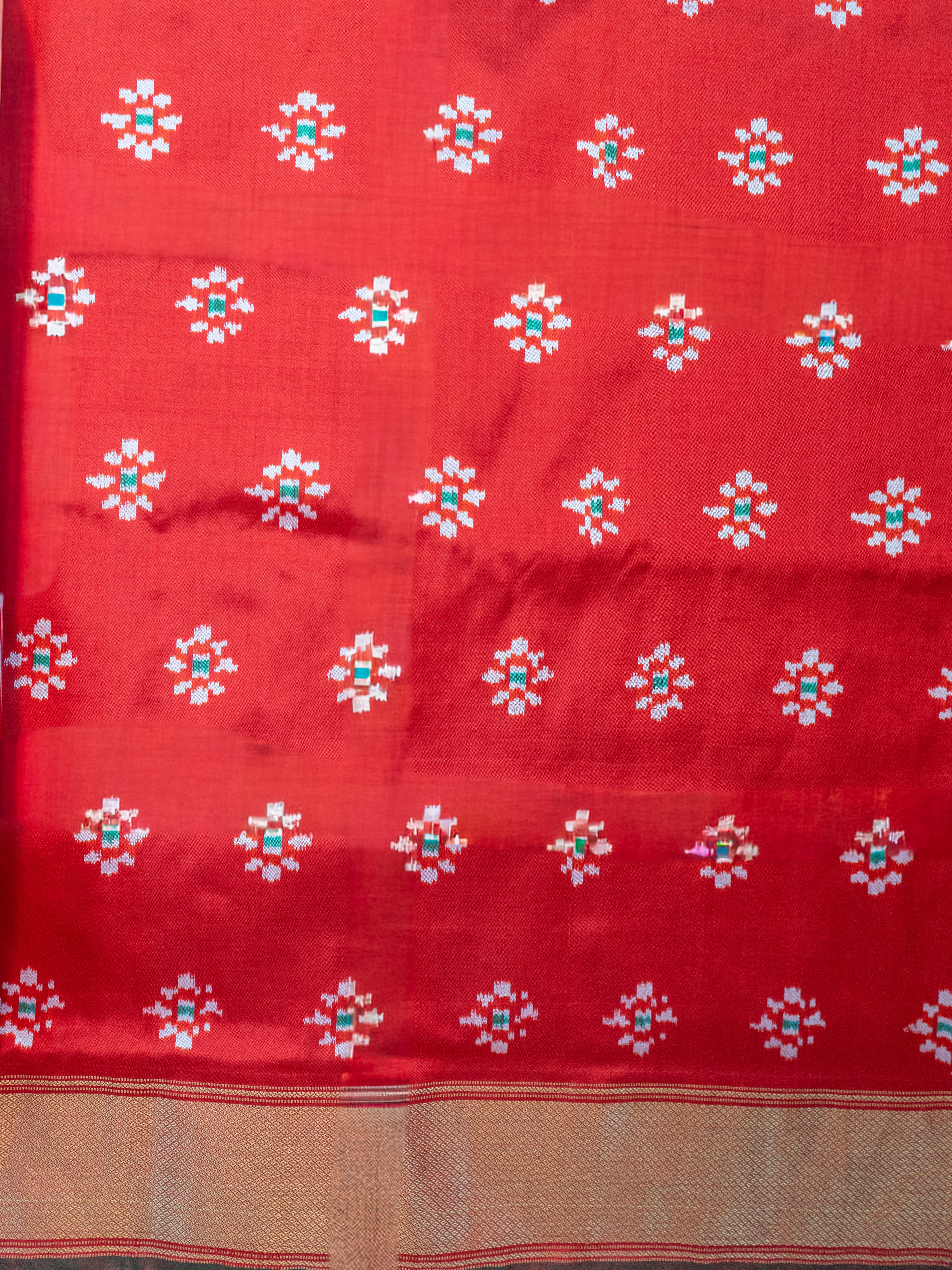 Deep Red Pochampally Bandhini Saree