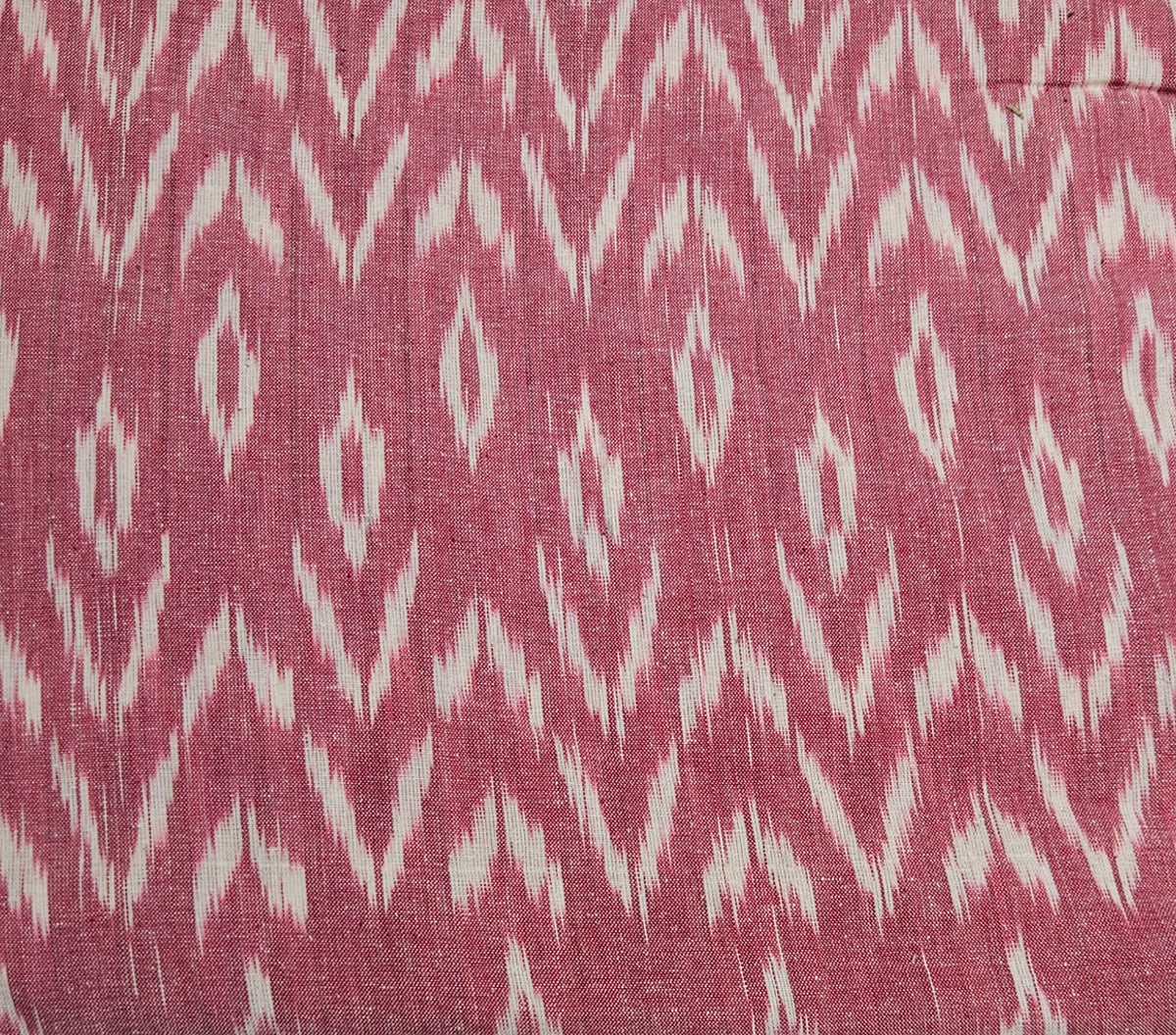 Deep Pink Pochampally Ikkat Handloom Cotton Fabric (Per Metre)