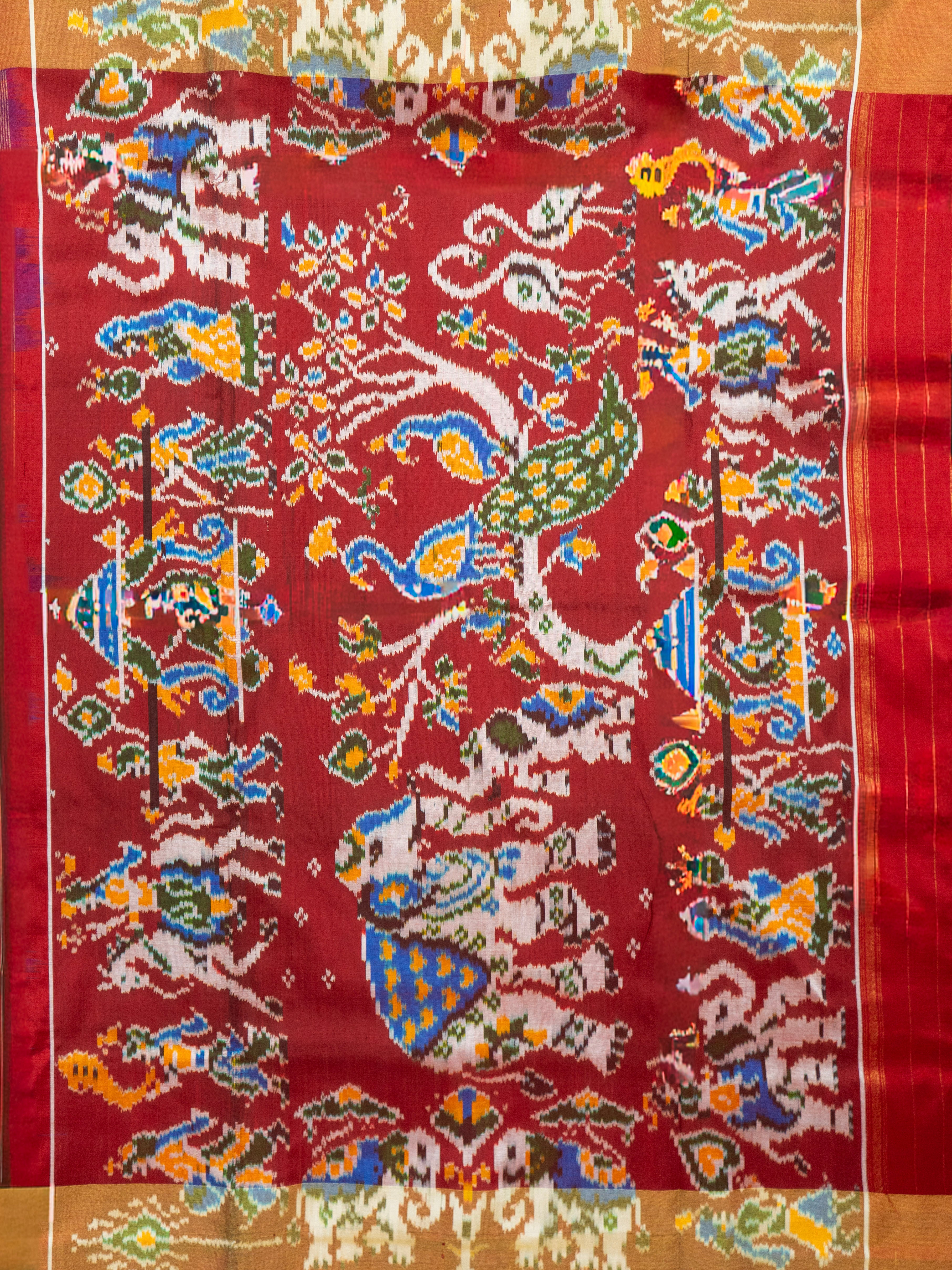 Blue Pochampally Animal Ikat Saree