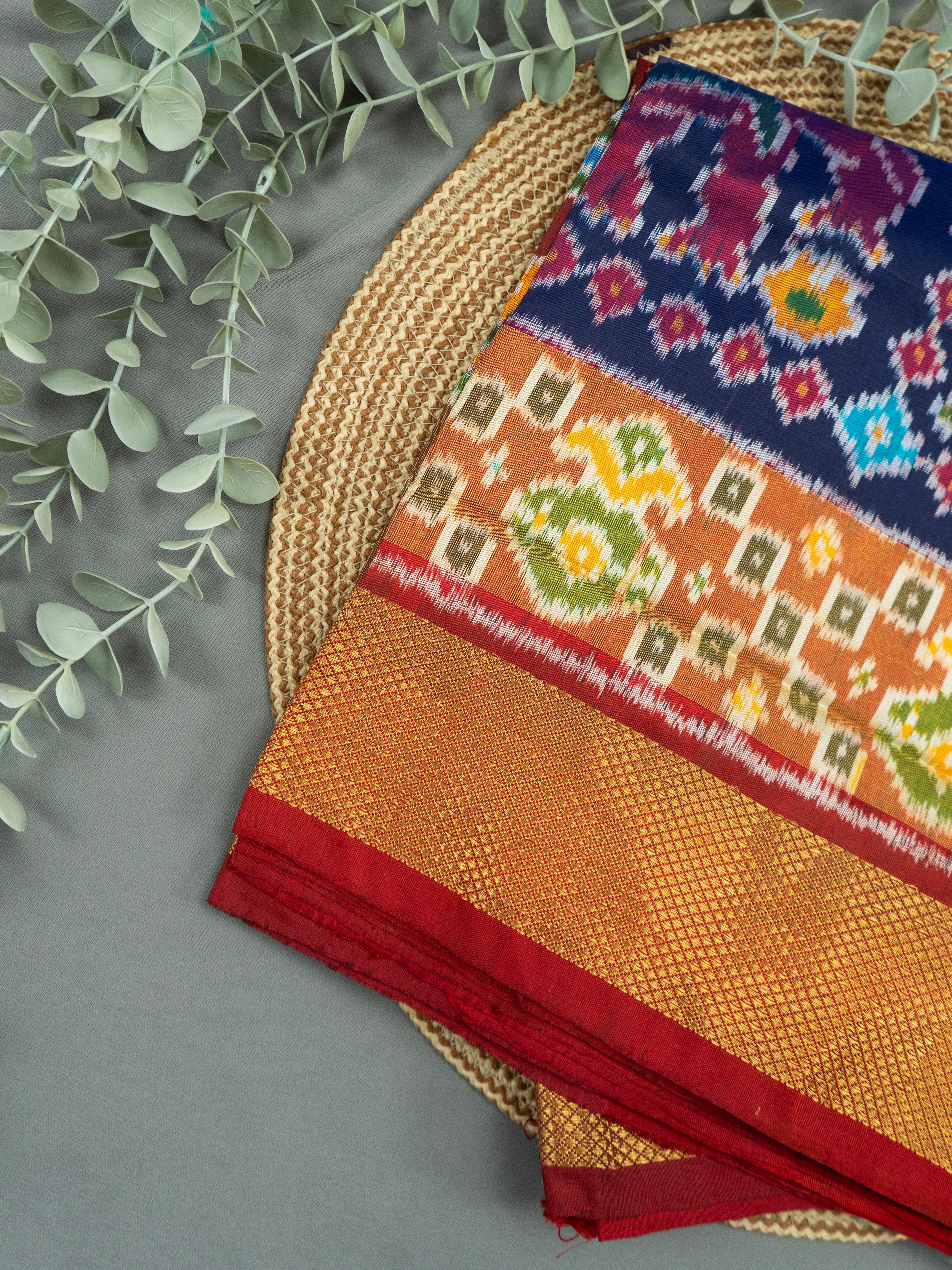 Blue Pochampally Animal Ikat Saree