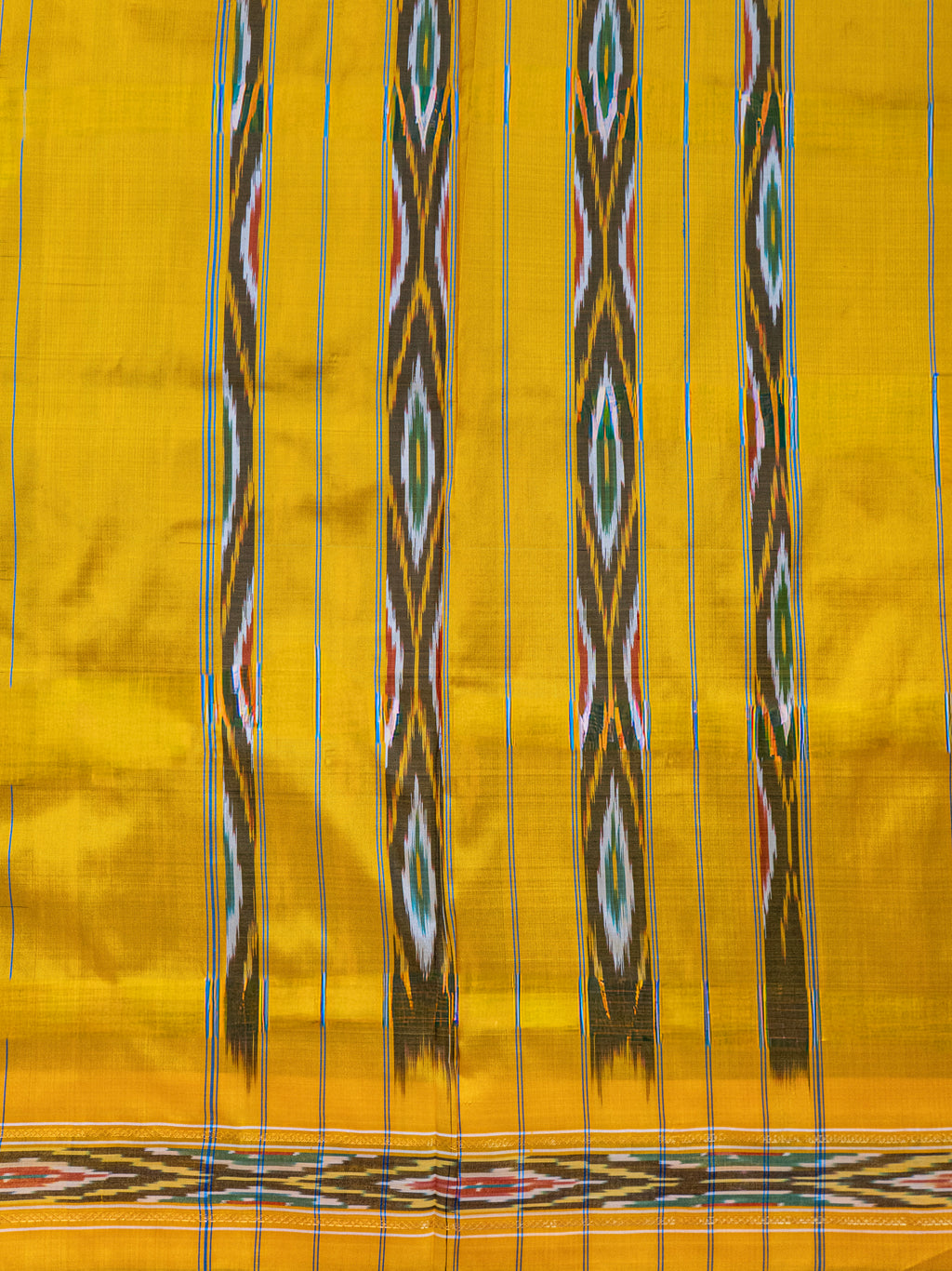 Pure Pochampally weaving silk saree in Deep green without Blouse