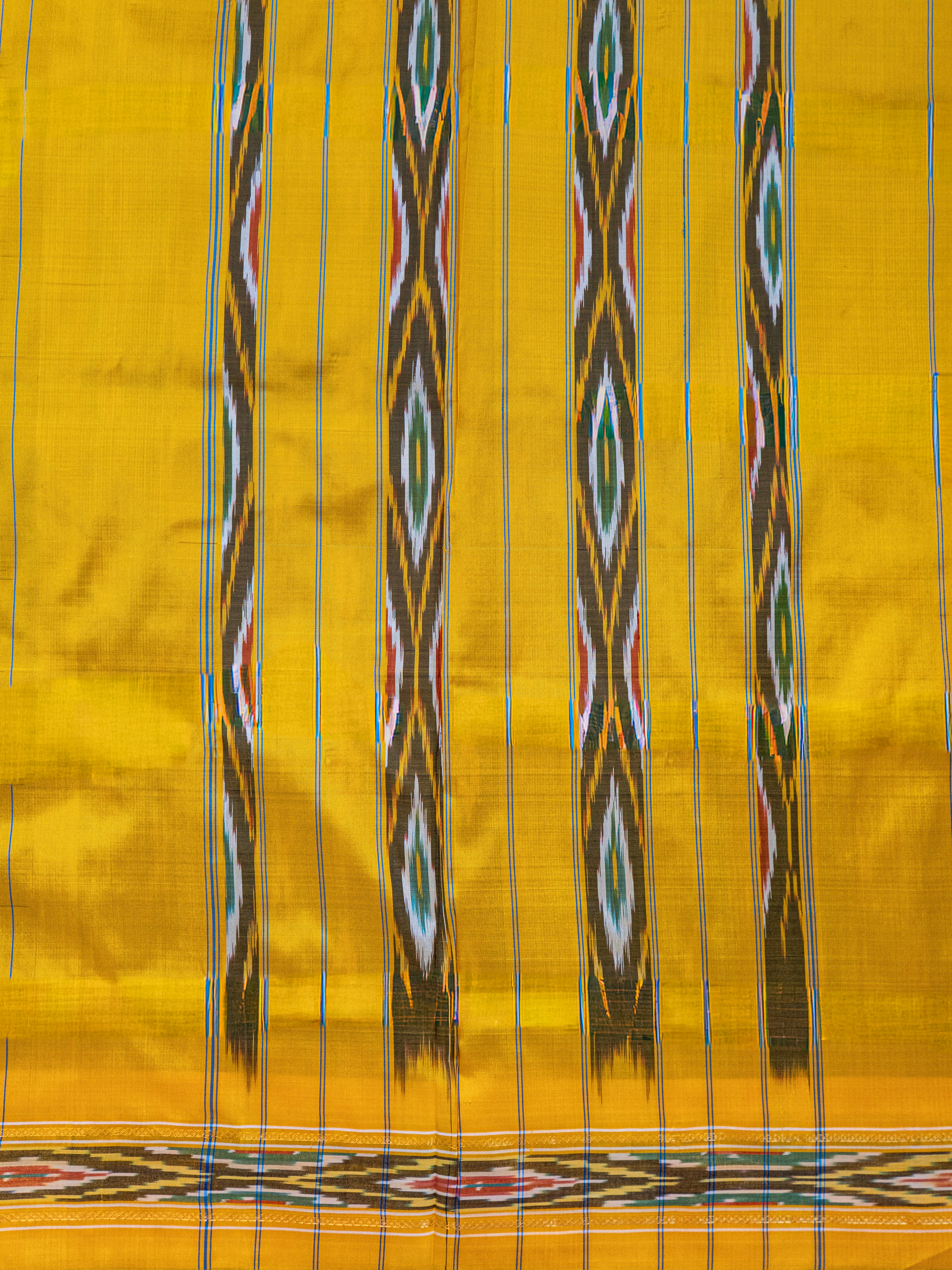 Pure Pochampally weaving silk saree in Deep green without Blouse