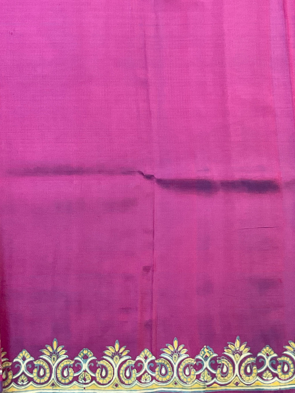 Kalamkari Hand Block Printed Pure Silk Saree in Purple with Designer Pallu & Blouse