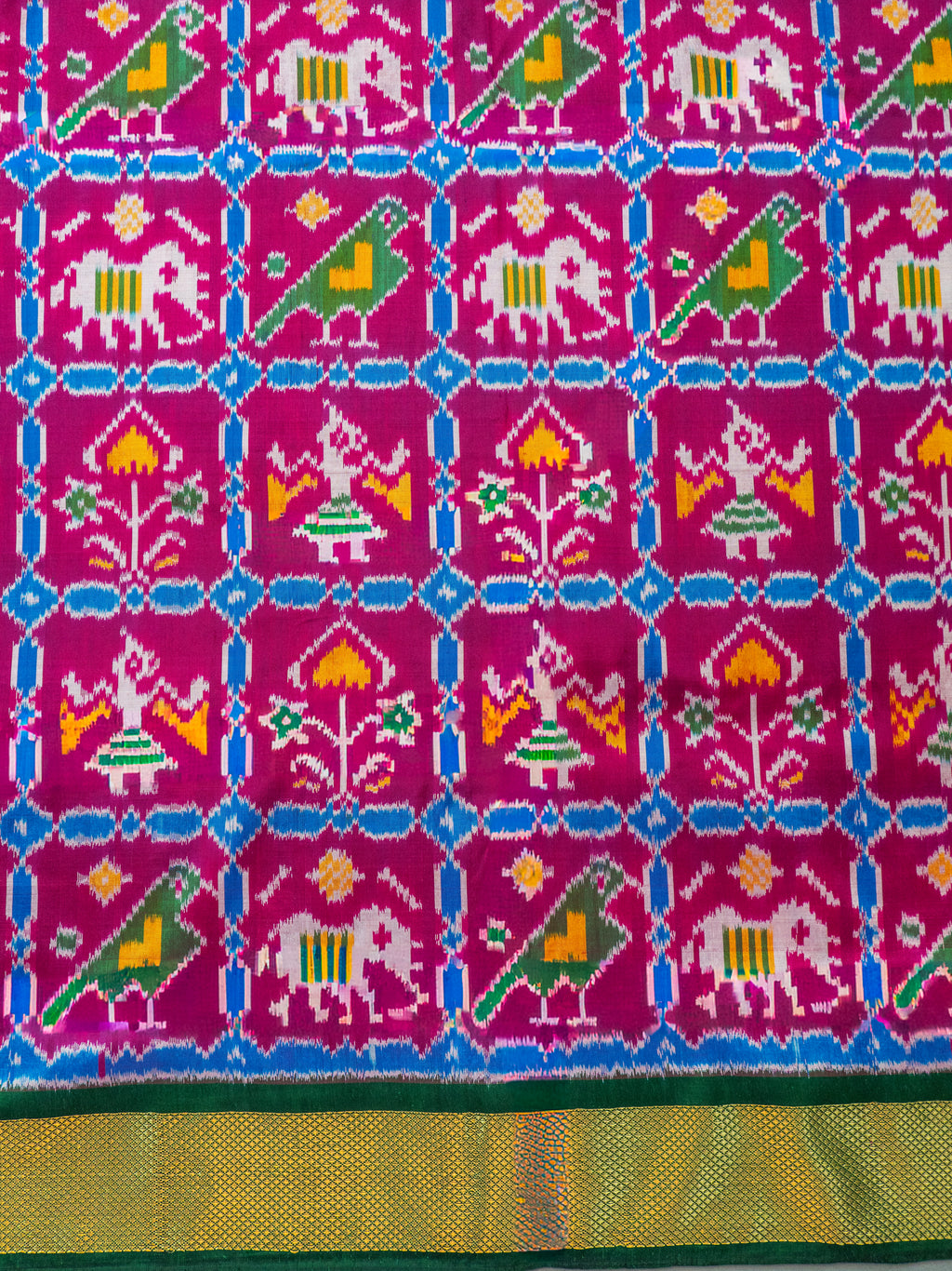 Pink Pochampally Ikat Silk Saree