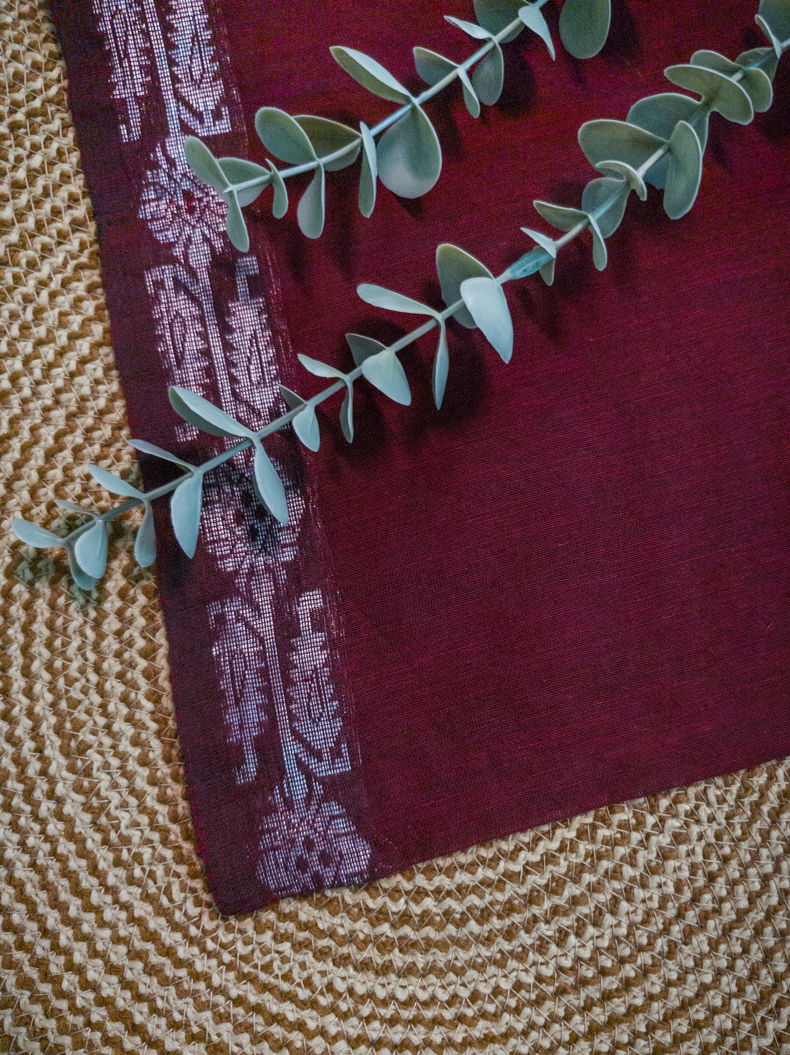 Red Pochampally Zari Cotton Saree