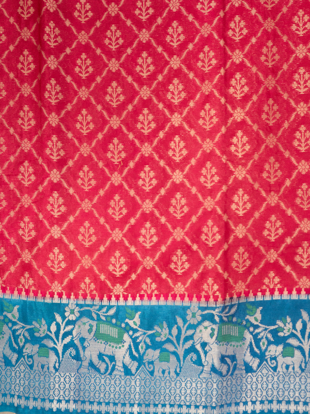 Gulabi Pink Pochampally Silk Saree