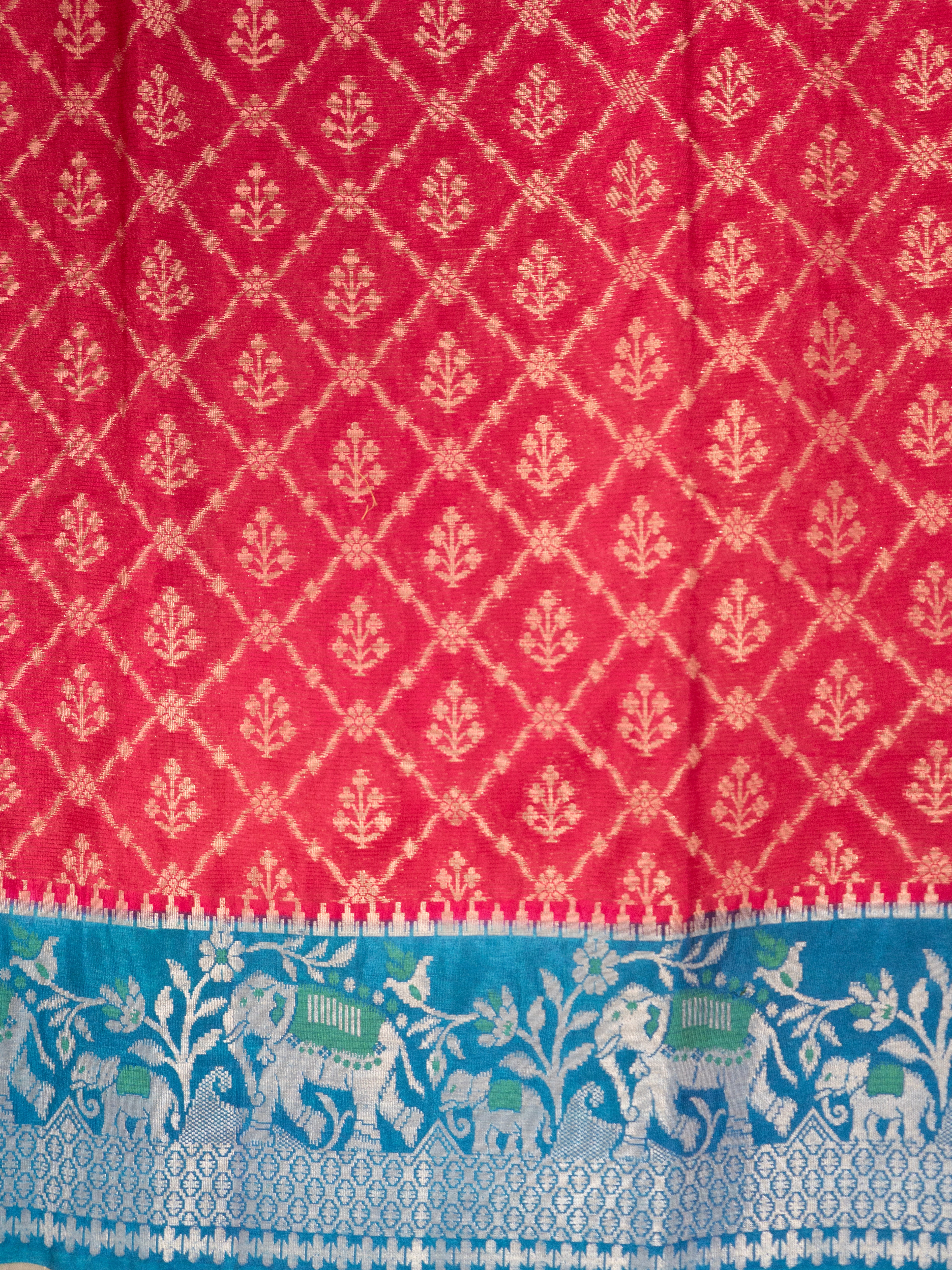 Gulabi Pink Pochampally Silk Saree