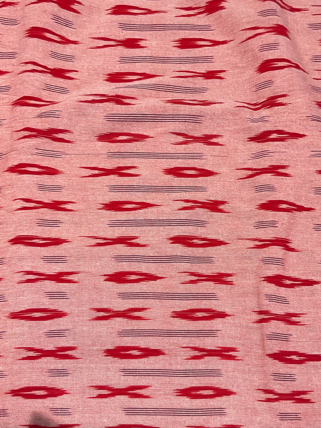 Pink Pochampally Ikkat Handloom Cotton Fabric (Per Metre)