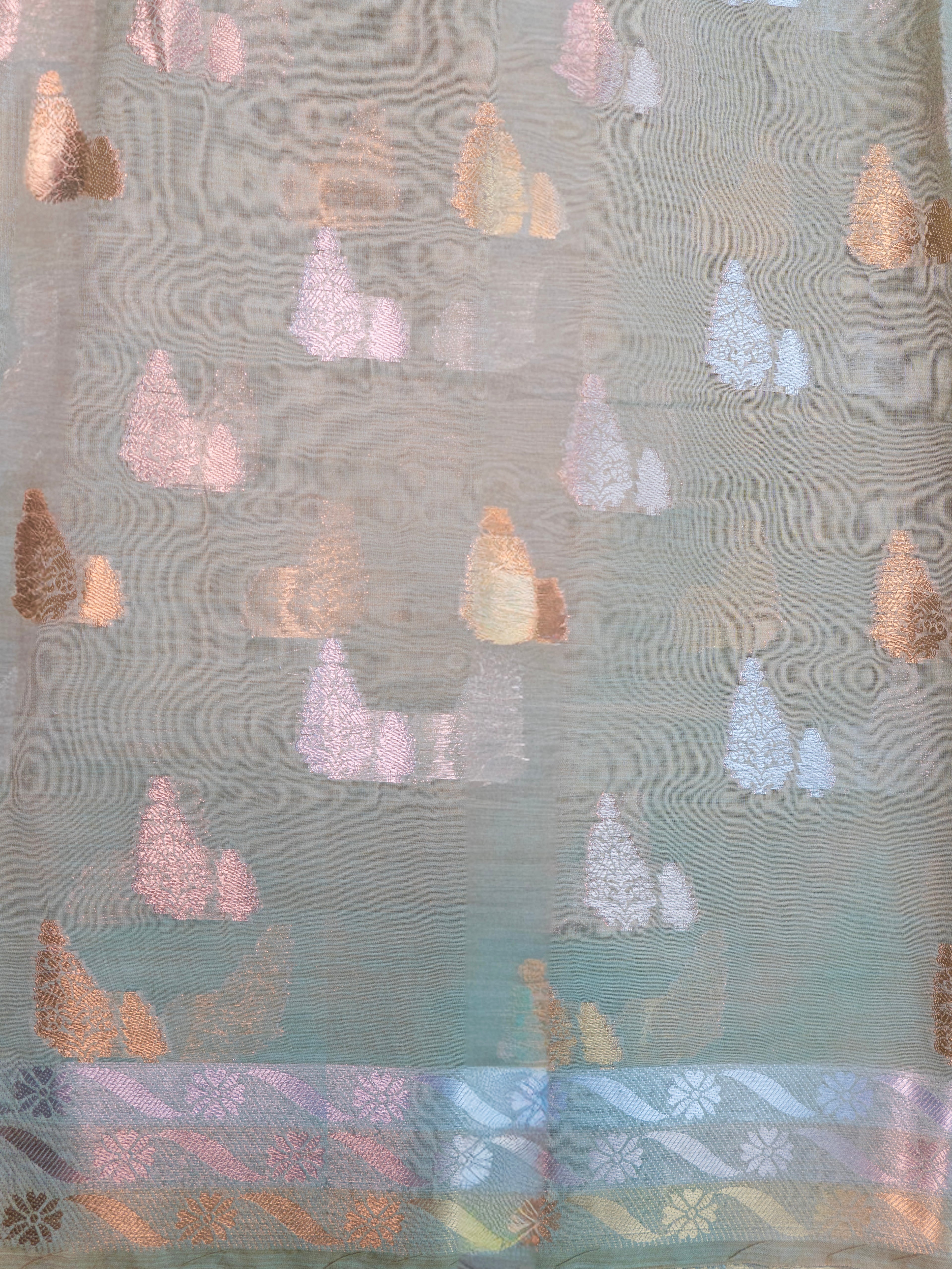 Green Pochampally Zari Cotton Saree