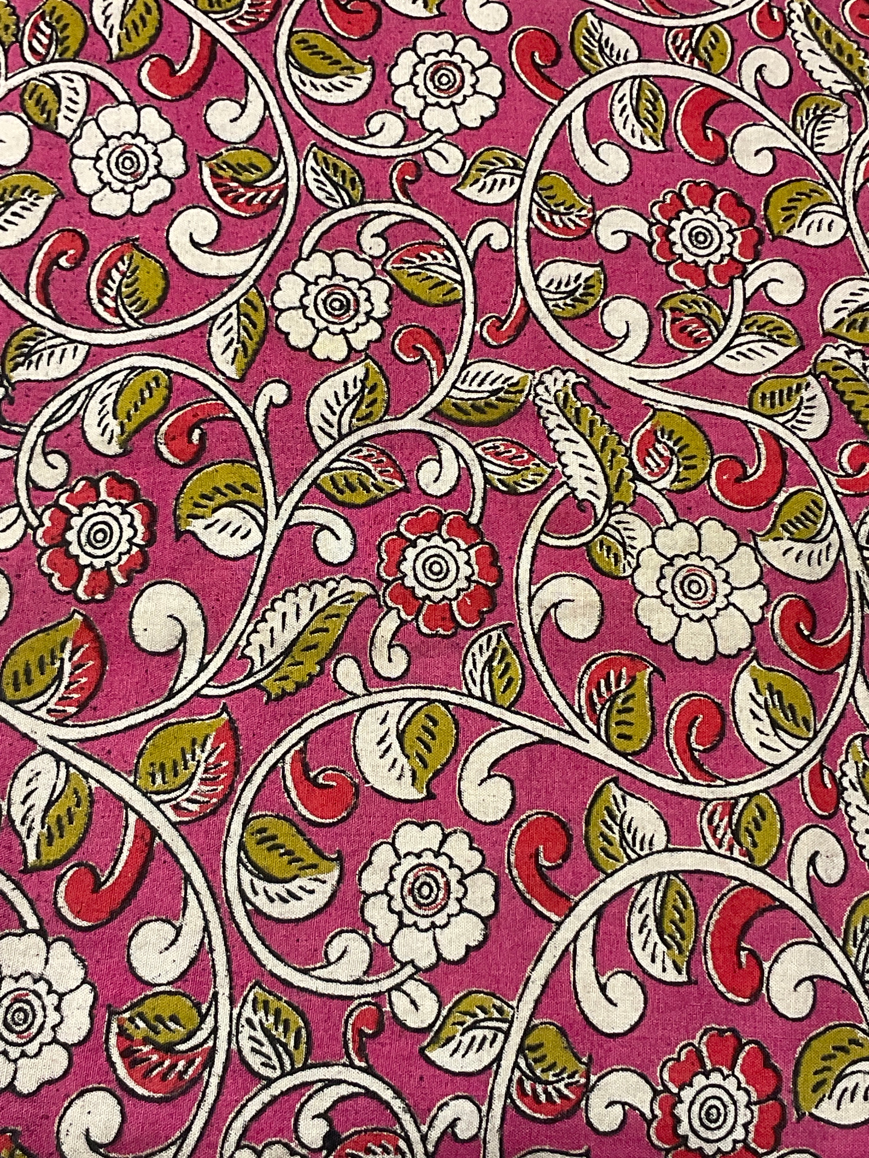 Kalamkari Floral Printed Cotton Fabric