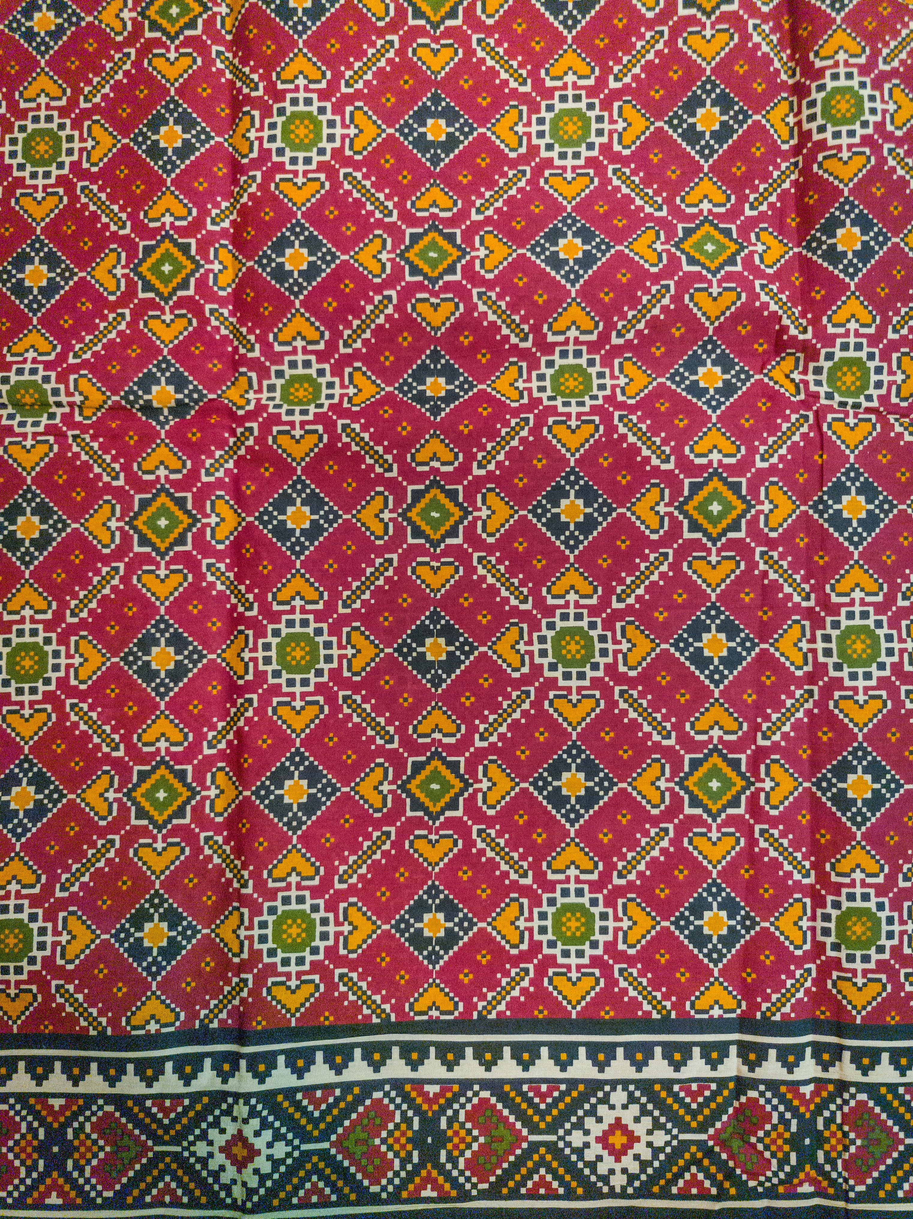 Red & Black Pochampally Ikat Cotton Saree