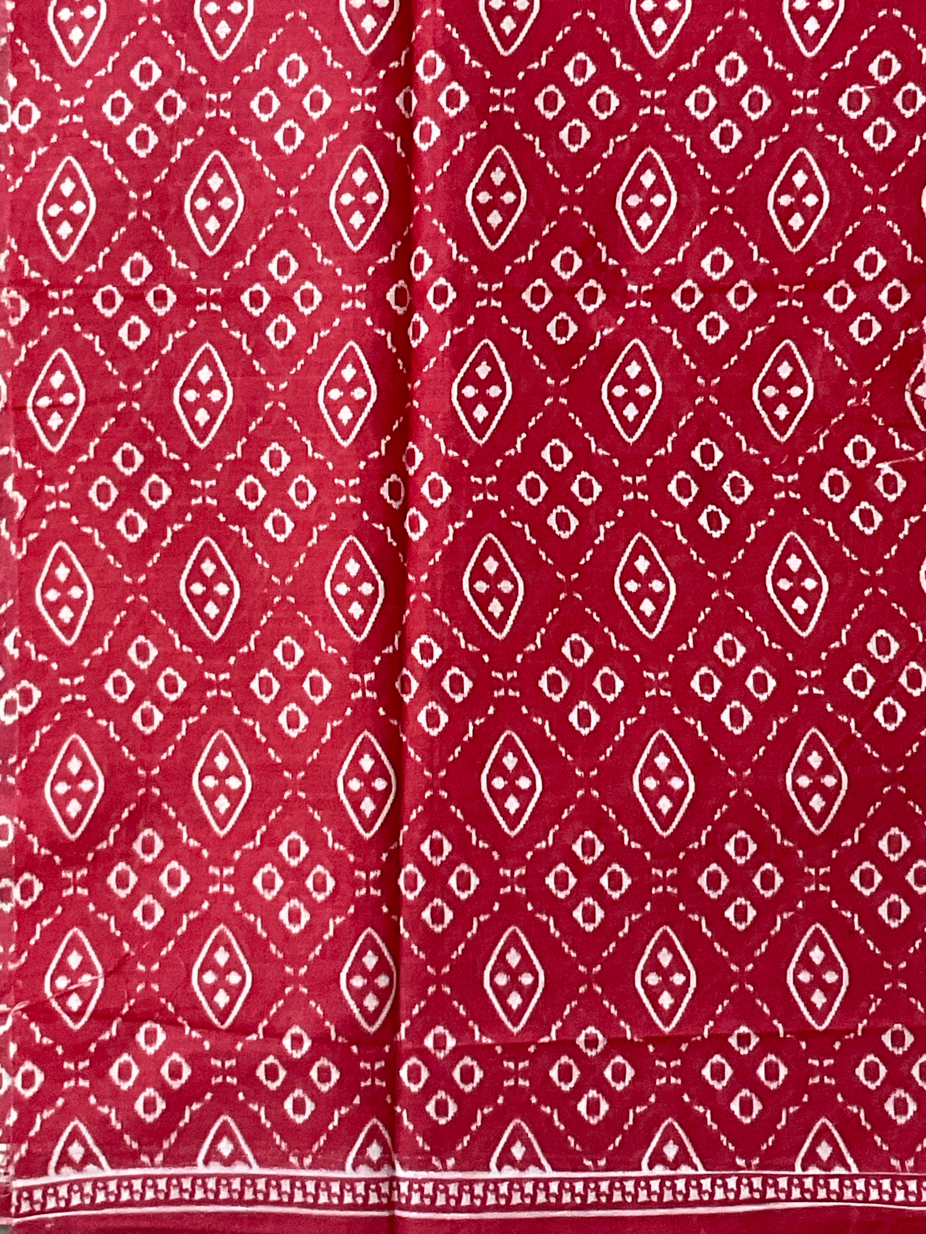 Pink Kalamkari Floral Printed Cotton Saree with Blouse