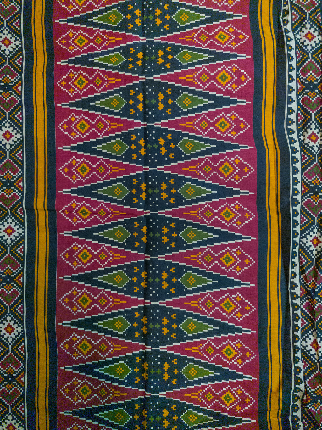 Red & Black Pochampally Ikat Cotton Saree