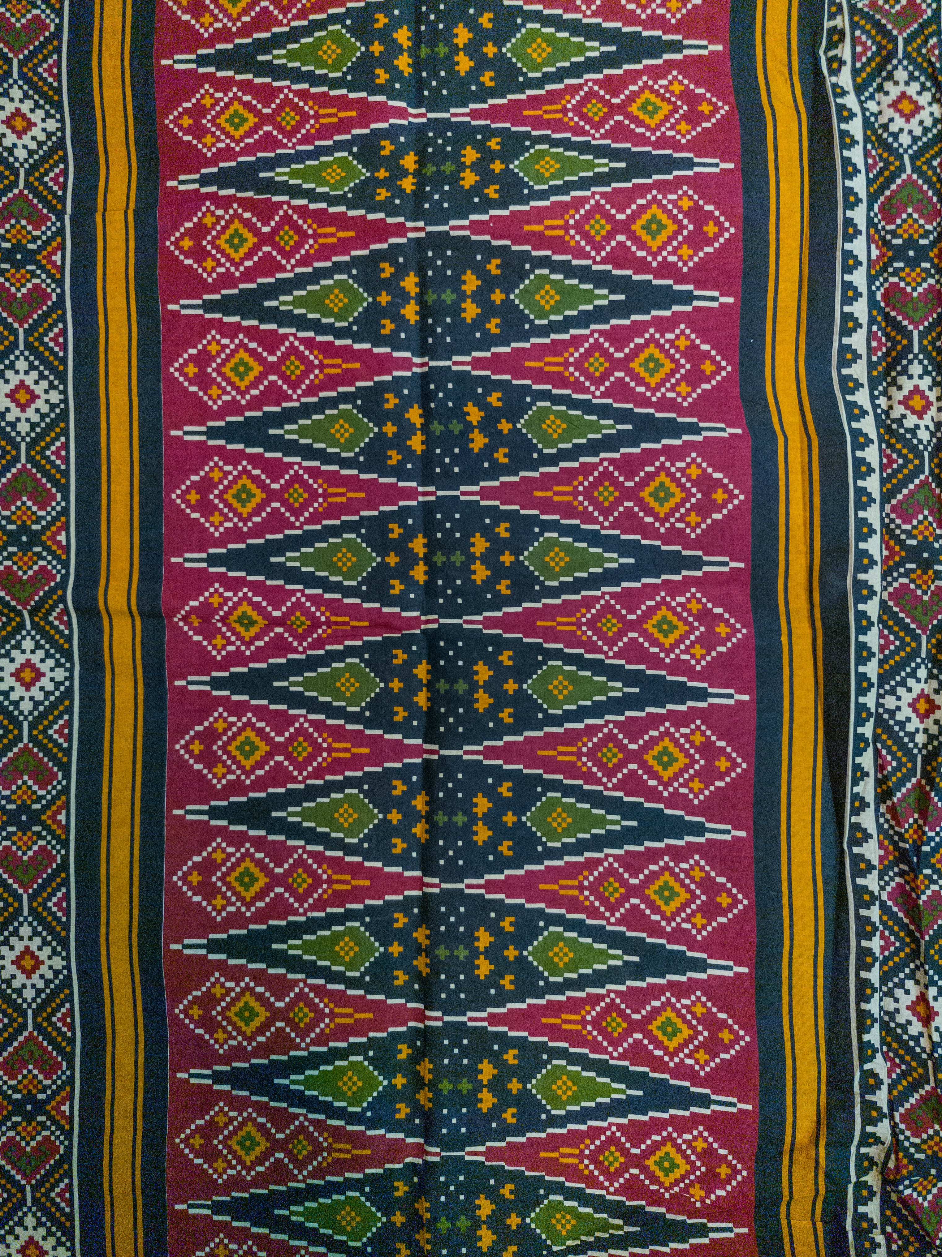 Red & Black Pochampally Ikat Cotton Saree