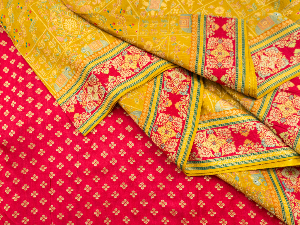 Mustard Rajwada Silk Saree