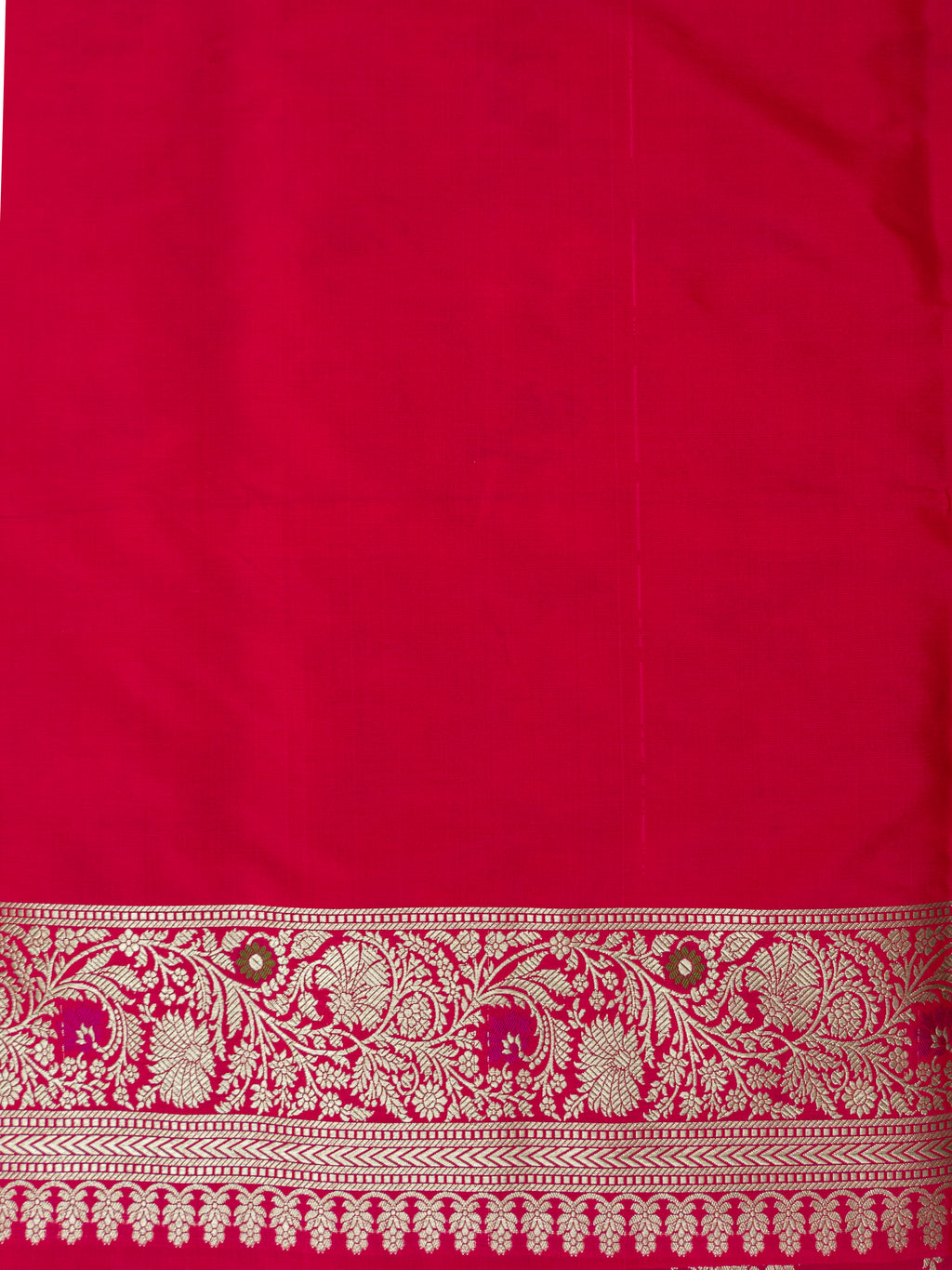 Pure Banarasi Katan Silk Saree in Deep Pink with Multicolor Floral Zari & Rich Zari Pallu
