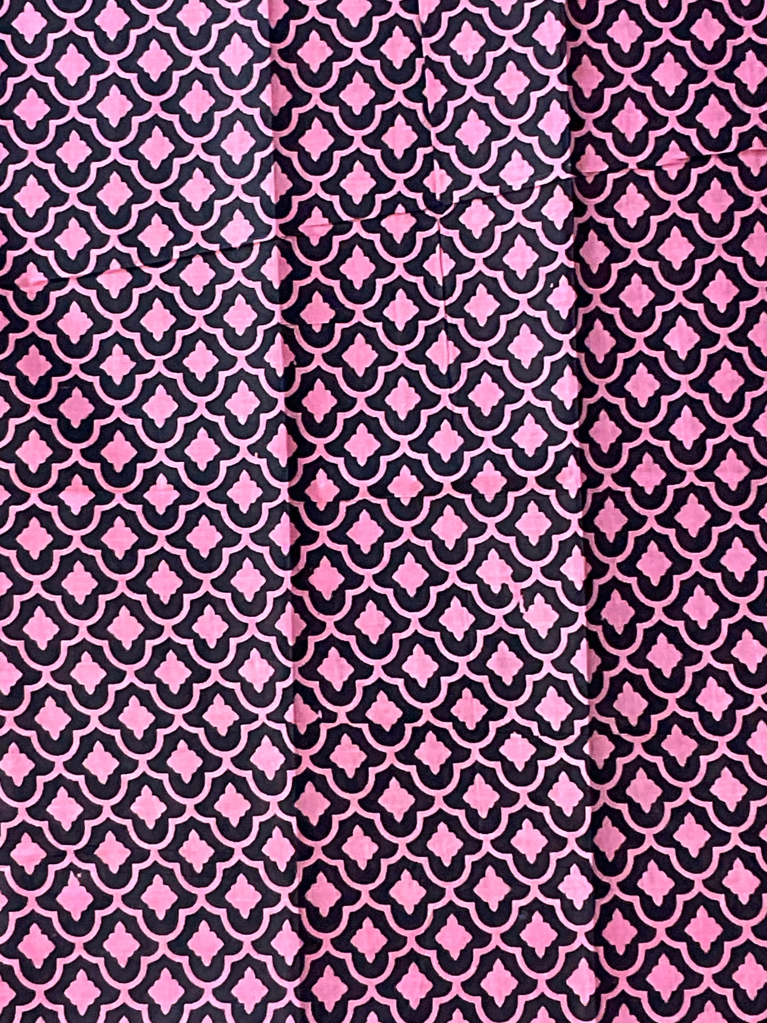 Pink Floral Printed Cotton Saree with Blouse
