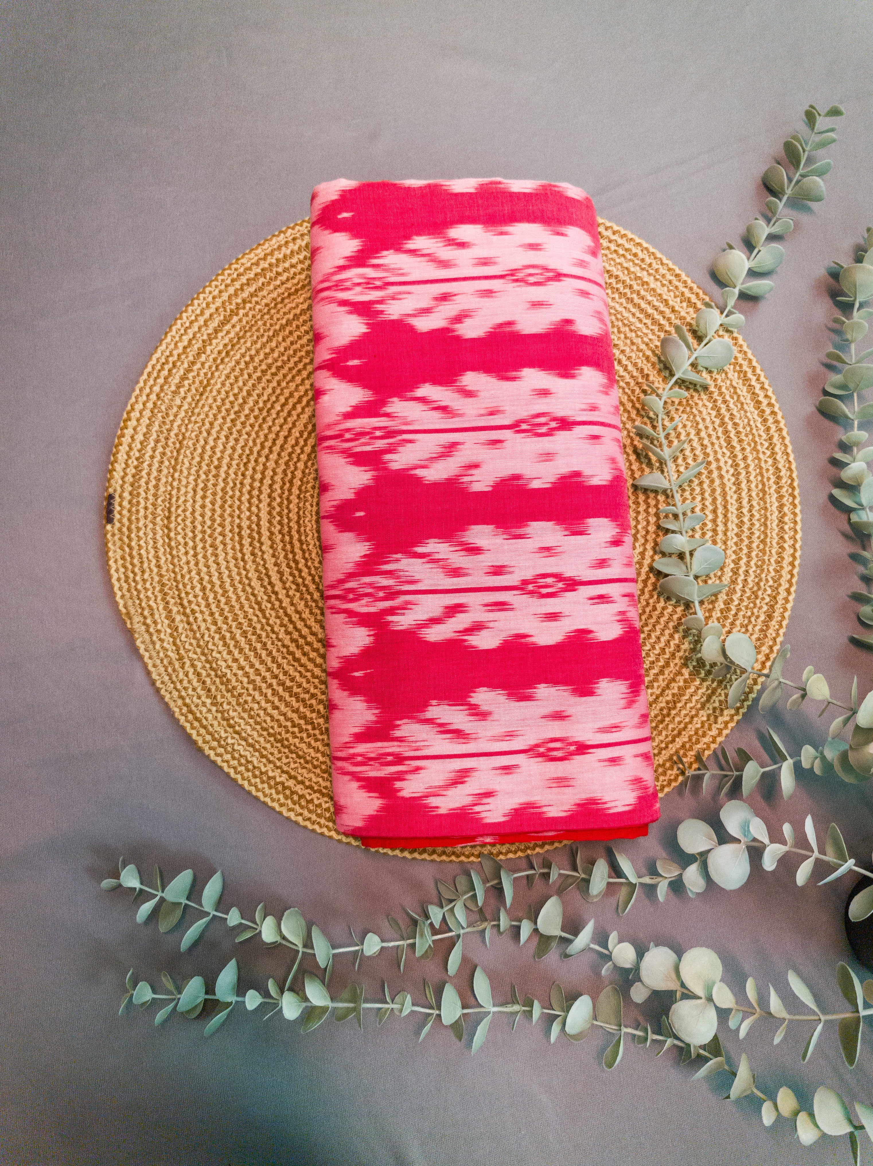 Deep Pink Pochampally Cotton Saree