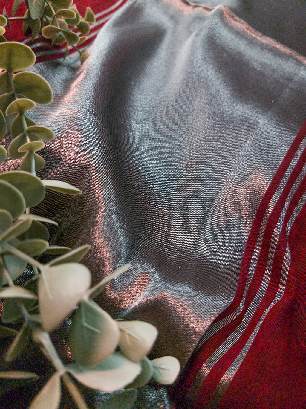 Red Pochampally Zari Cotton Saree