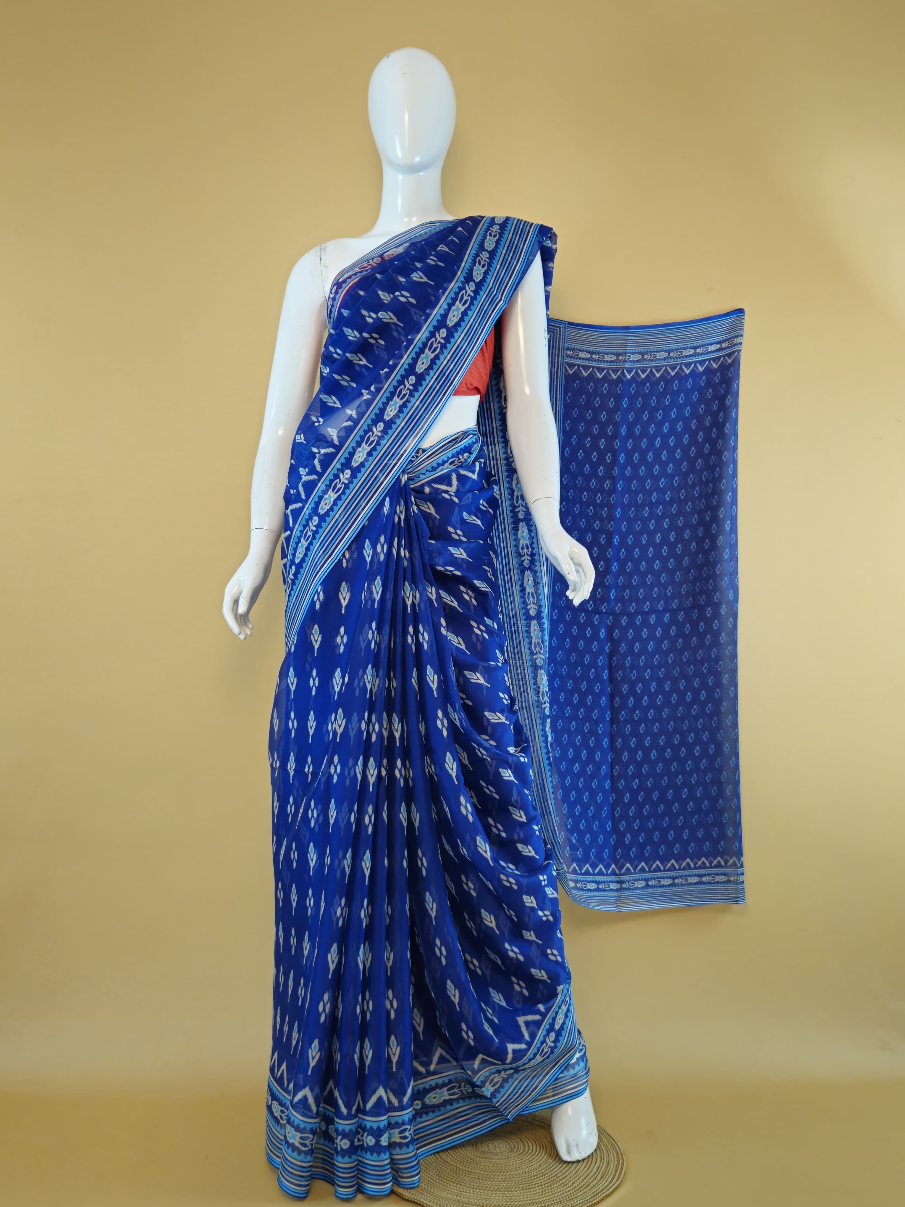 Garden Vareli Nova Nara Chiffon Saree with Blouse — Cream
