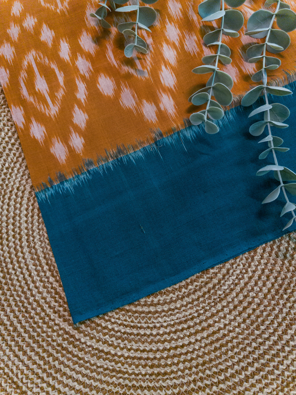 Mustard Pochampally Cotton Saree
