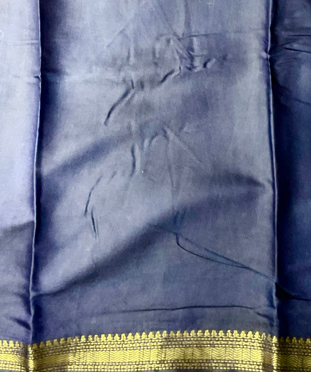 Patola Printed Soft Silk Saree in Deep Blue with Designer Patola Pallu and Gold Zari
