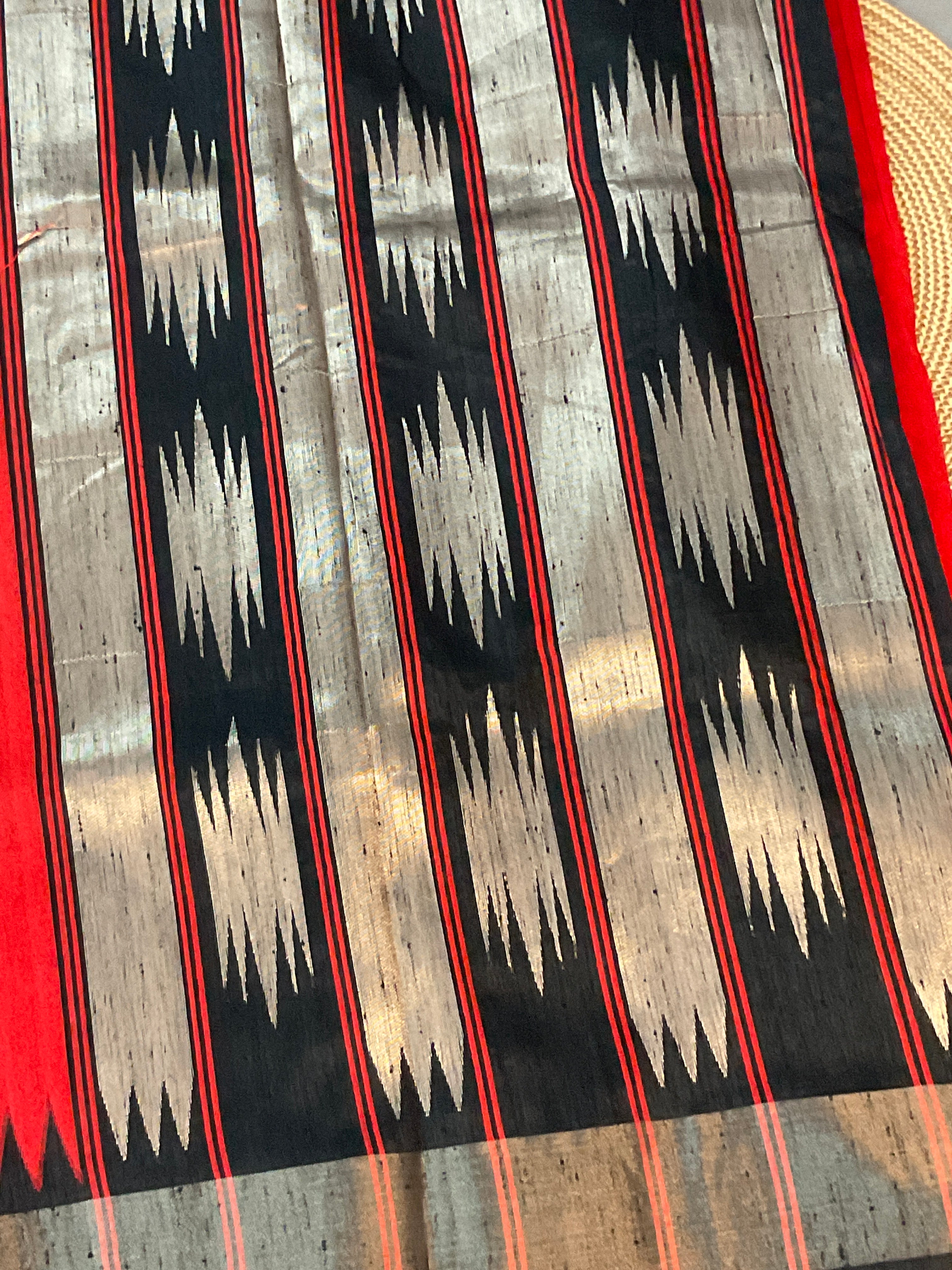 Red Nizami Raw Silk Saree