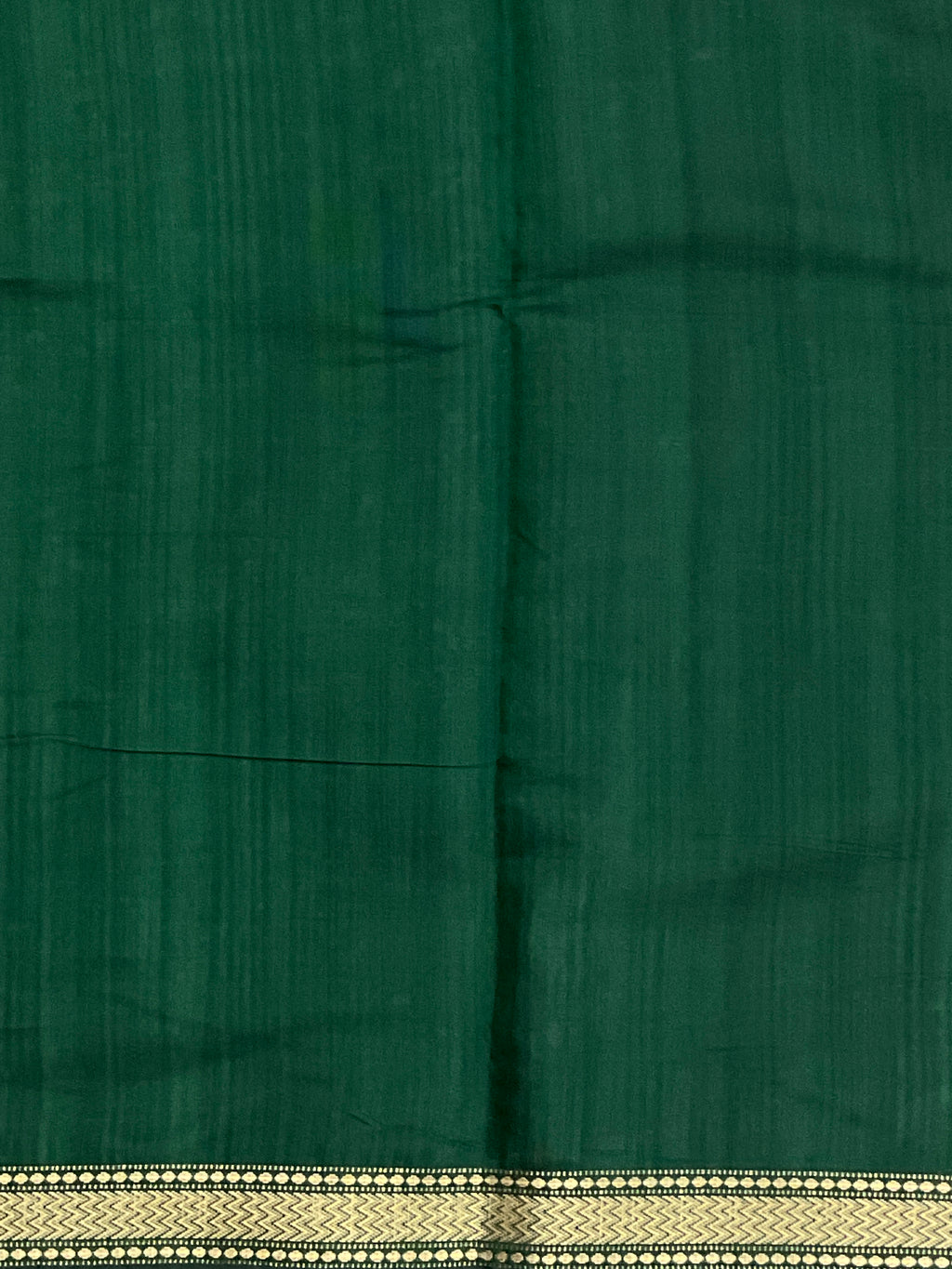 Bandini Printed Georgette Saree with Golden Weaving Border, Designer Pallu & Blouse – Bottle Green