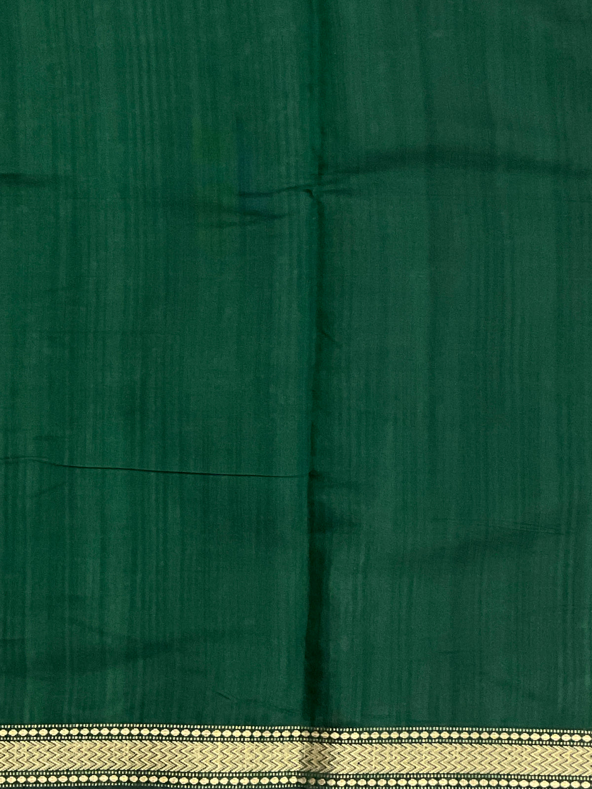 Bandini Printed Georgette Saree with Golden Weaving Border, Designer Pallu & Blouse – Bottle Green