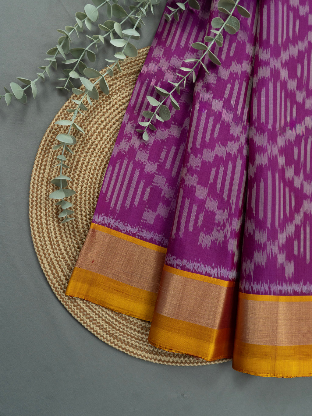 Pink Pochampally Geometric Ikat Saree
