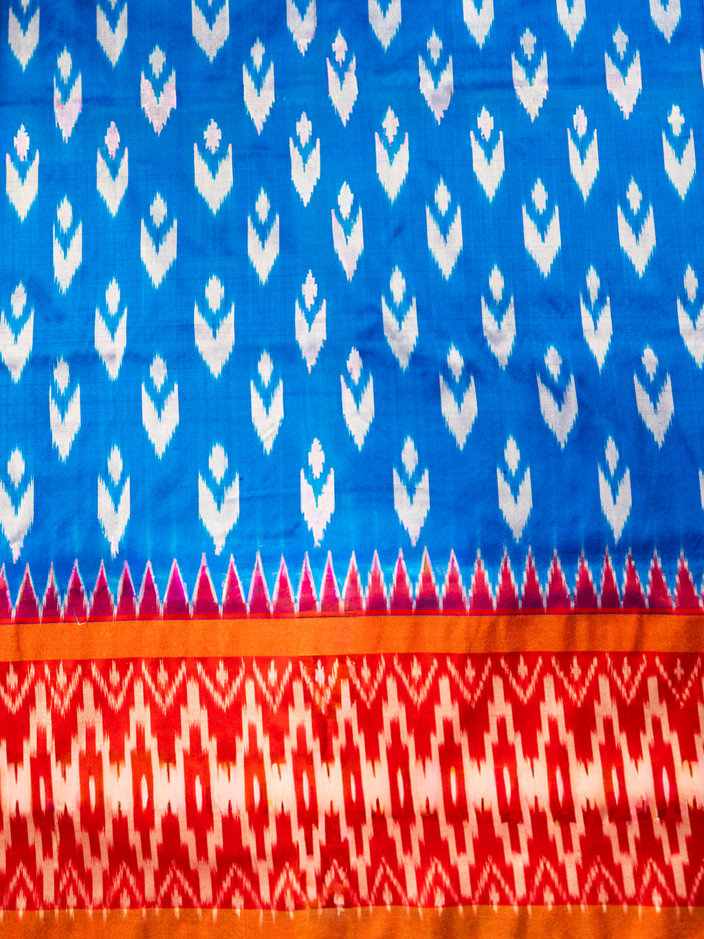 Blue Pochampally Ikat Silk Saree