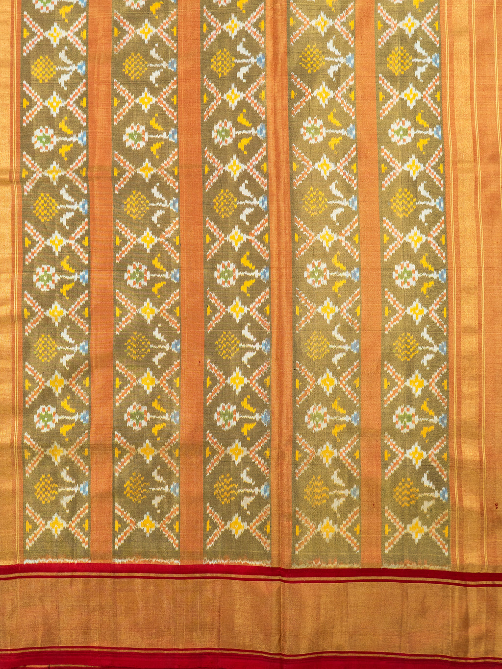 Brown Pochampally Ikat Silk Saree