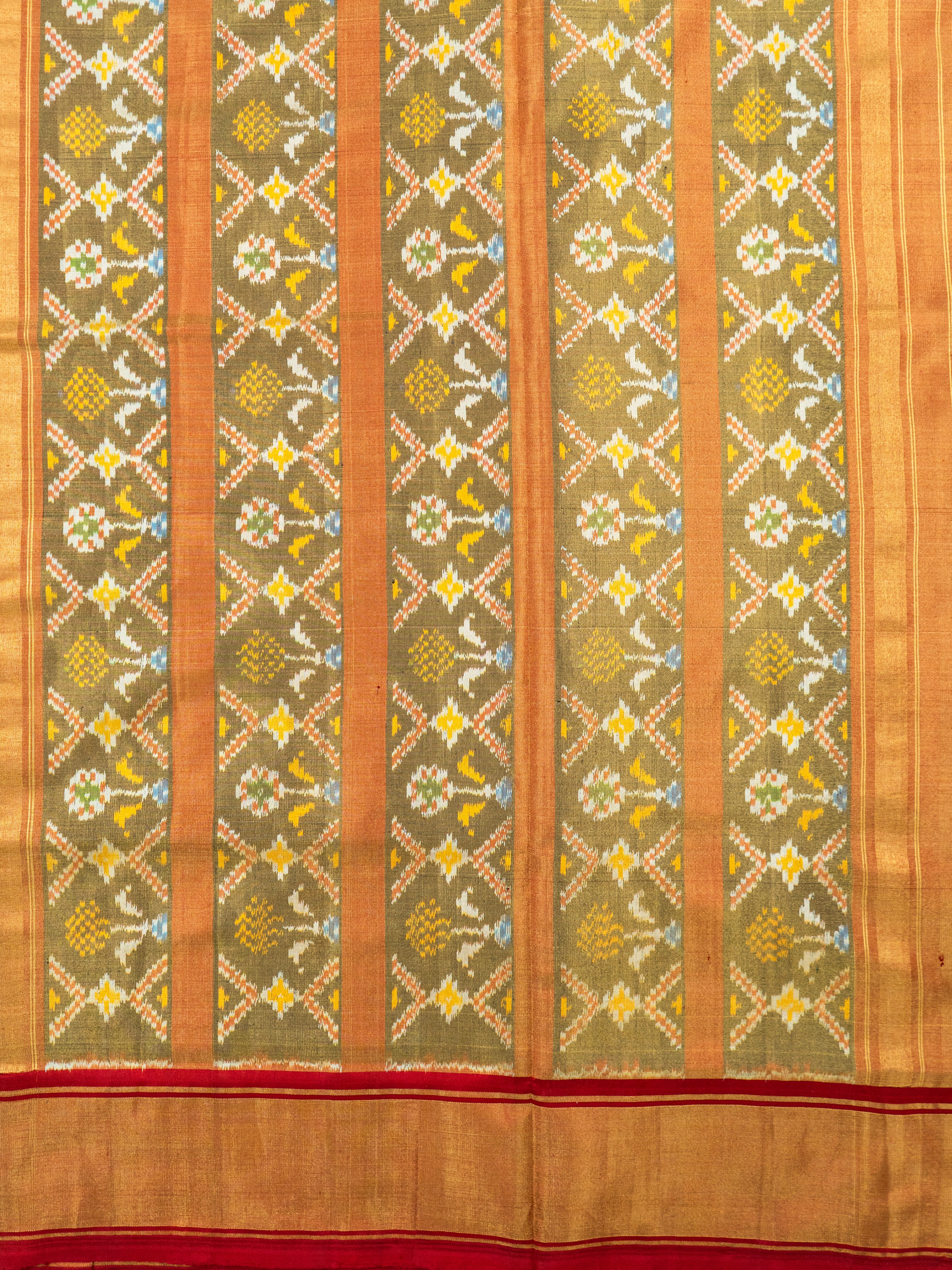 Brown Pochampally Ikat Silk Saree