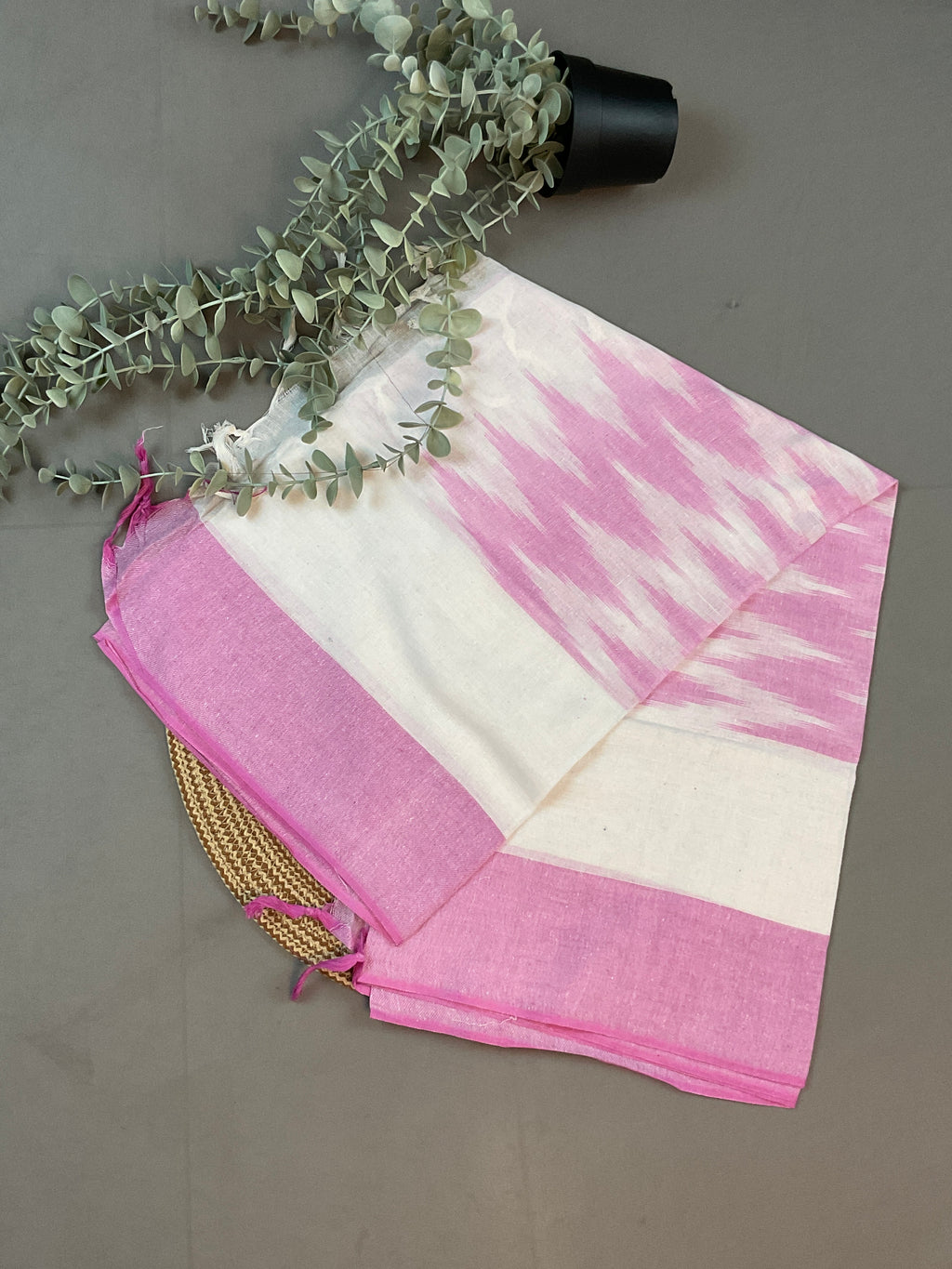 Pink Pochampally Ikkat Dress Material