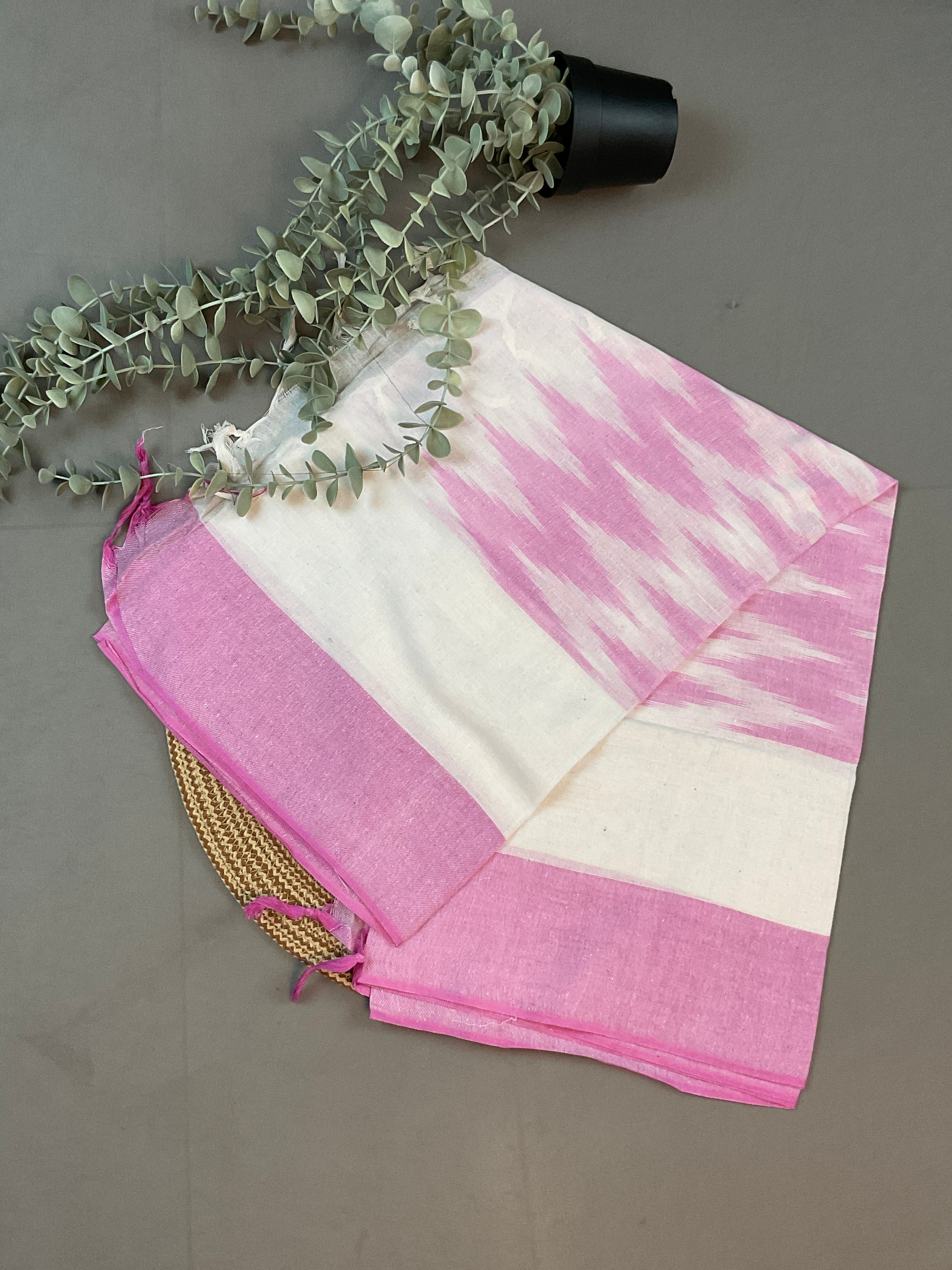 Pink Pochampally Ikkat Dress Material