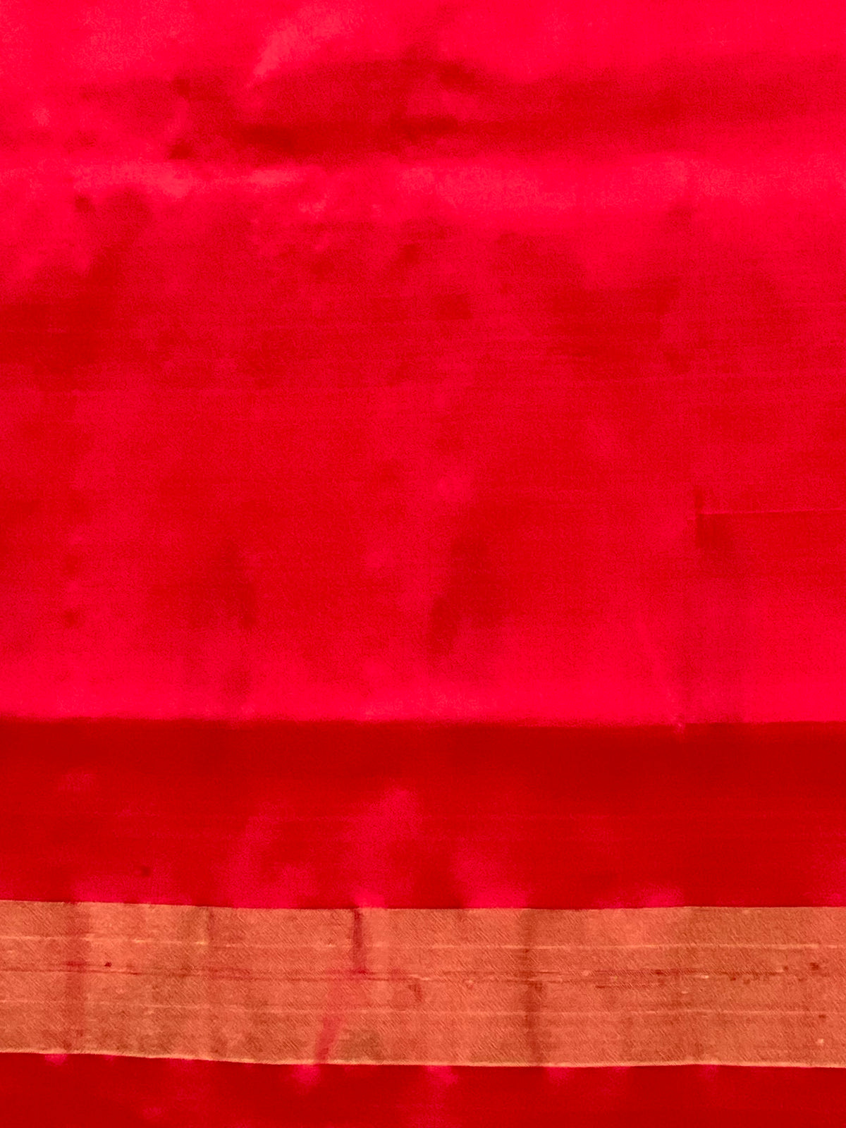 Green Pochampally Single Ikat Silk Saree — Red Patola Border & Pallu