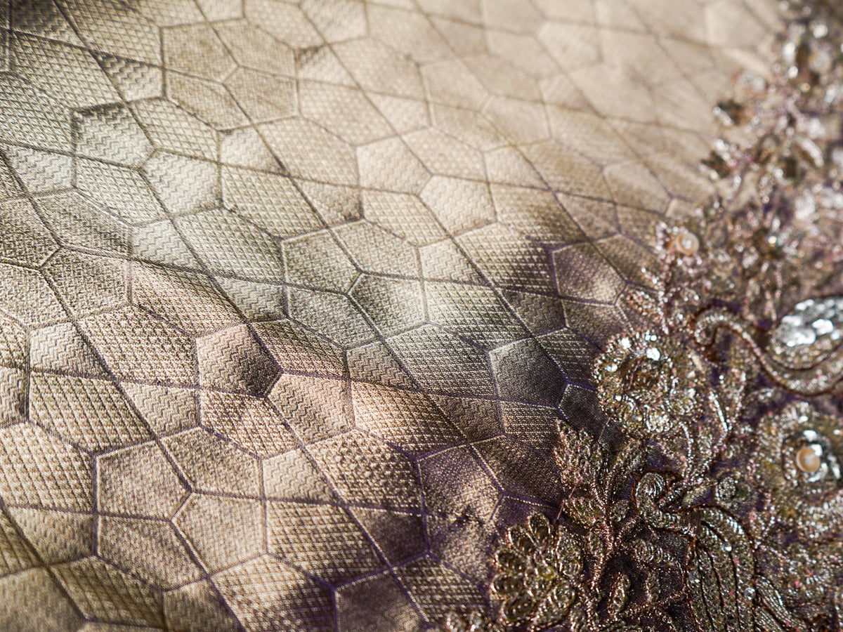 Lavender & Gold Pure Silk Saree – Heavy Embroidery Designer Saree with Blouse