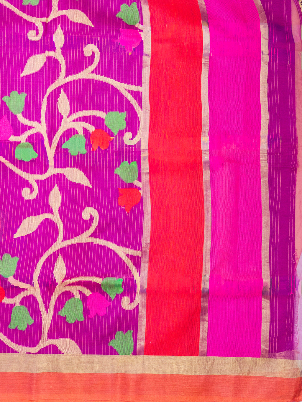 Pink Uppada Floral Silk Saree